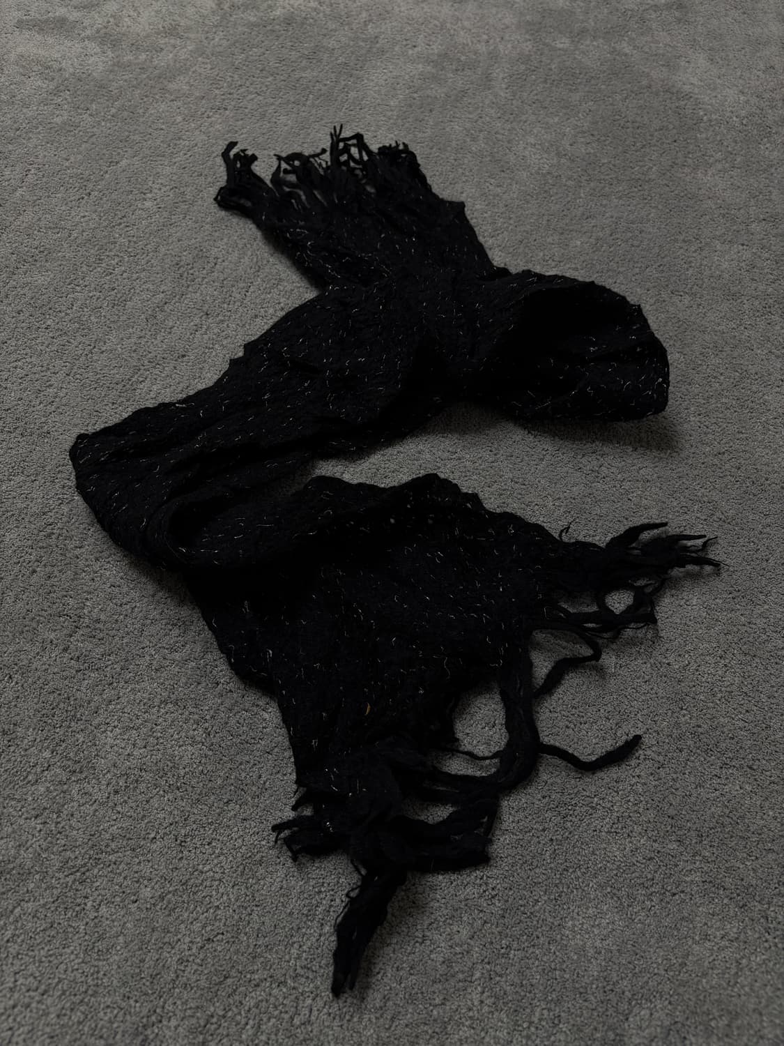 Vintage v-kei punk mood black scarf 상품이미지3