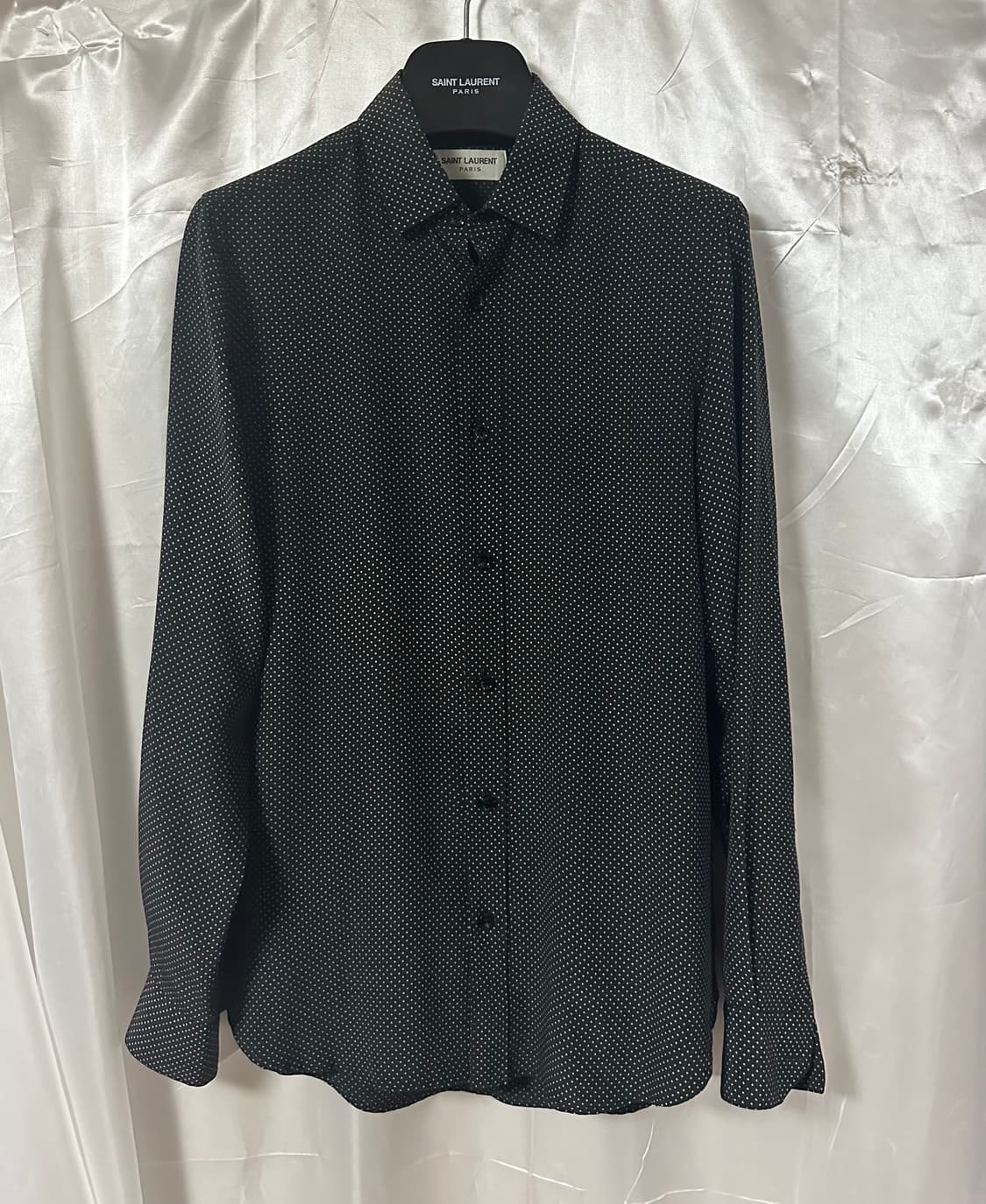 생로랑 에디기 실크 도트 셔츠 상품이미지1