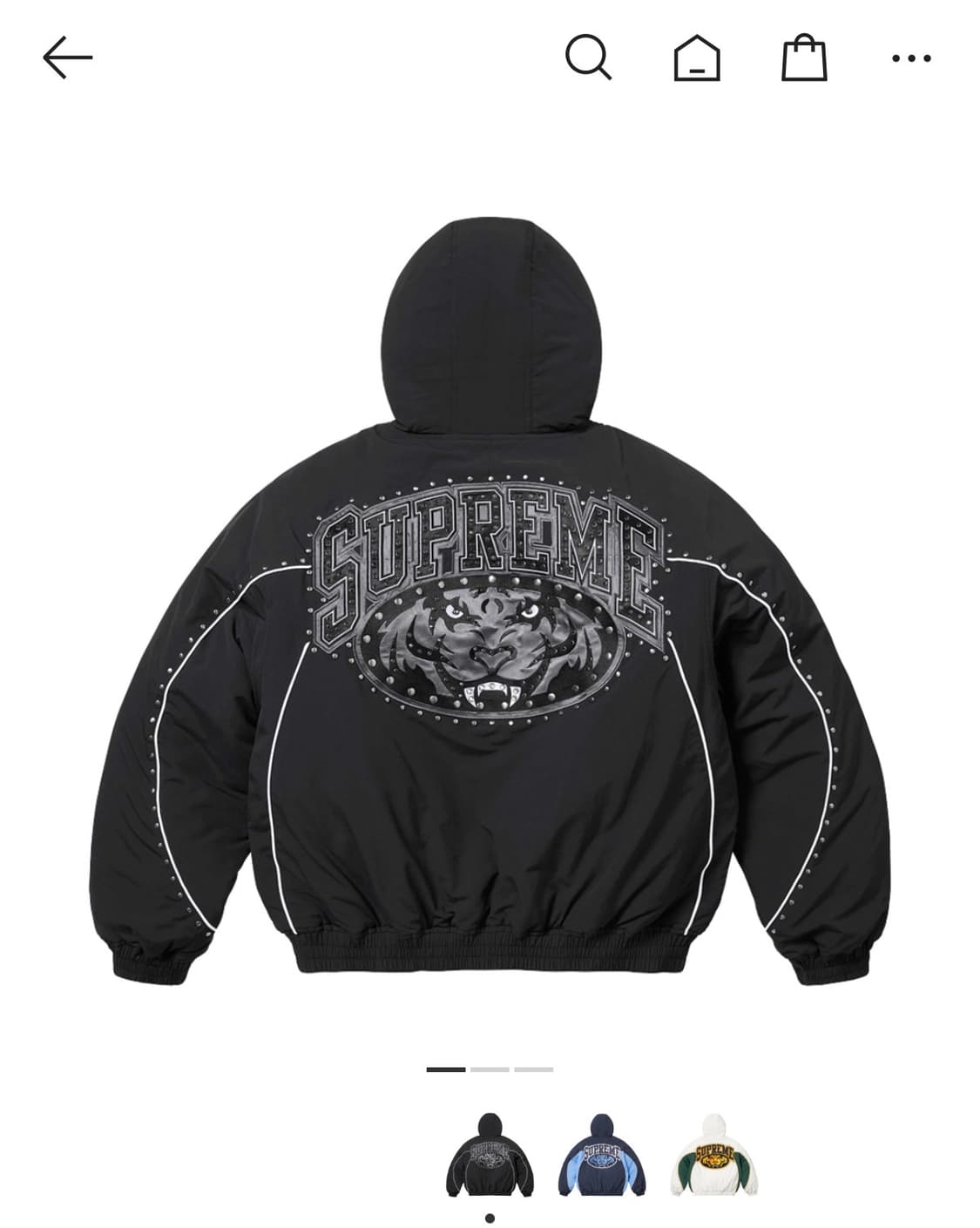 슈프림 스터디드 스타디움 자켓 블랙-25SS.  L사이즈🔥 상품이미지1