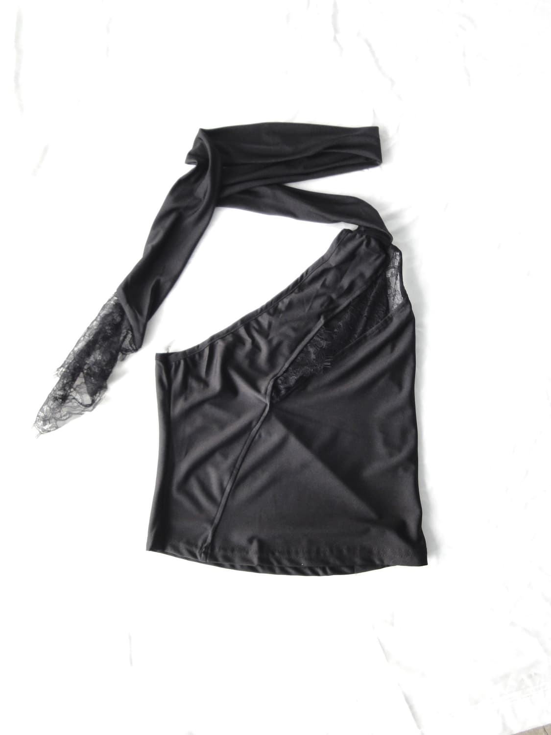 Lace slit halter neck sleeveless / black 상품이미지1