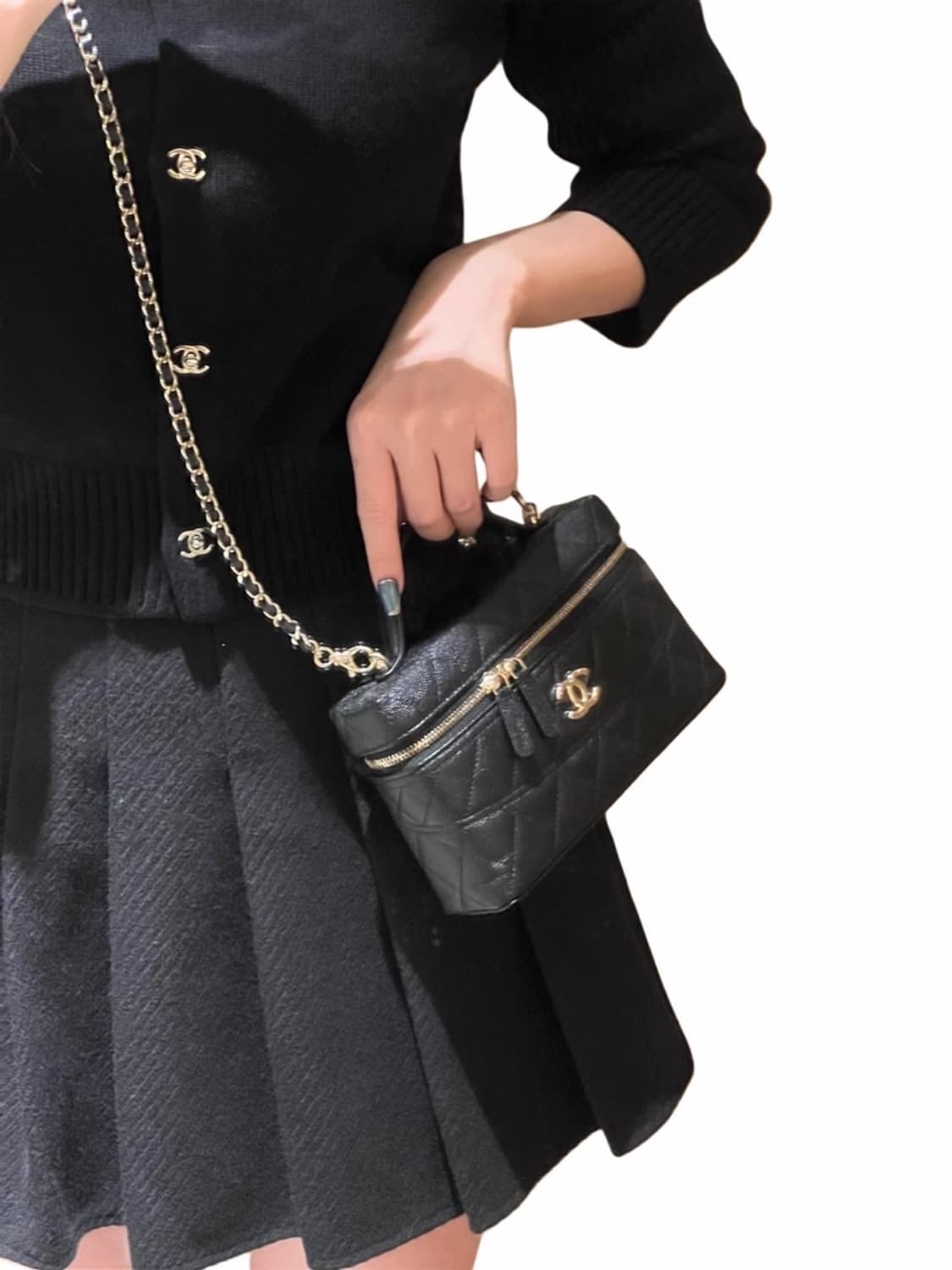 26신상 샤넬VIP 블랙 캐비어 롱 베니티 토드 체인숄더백 상품이미지2