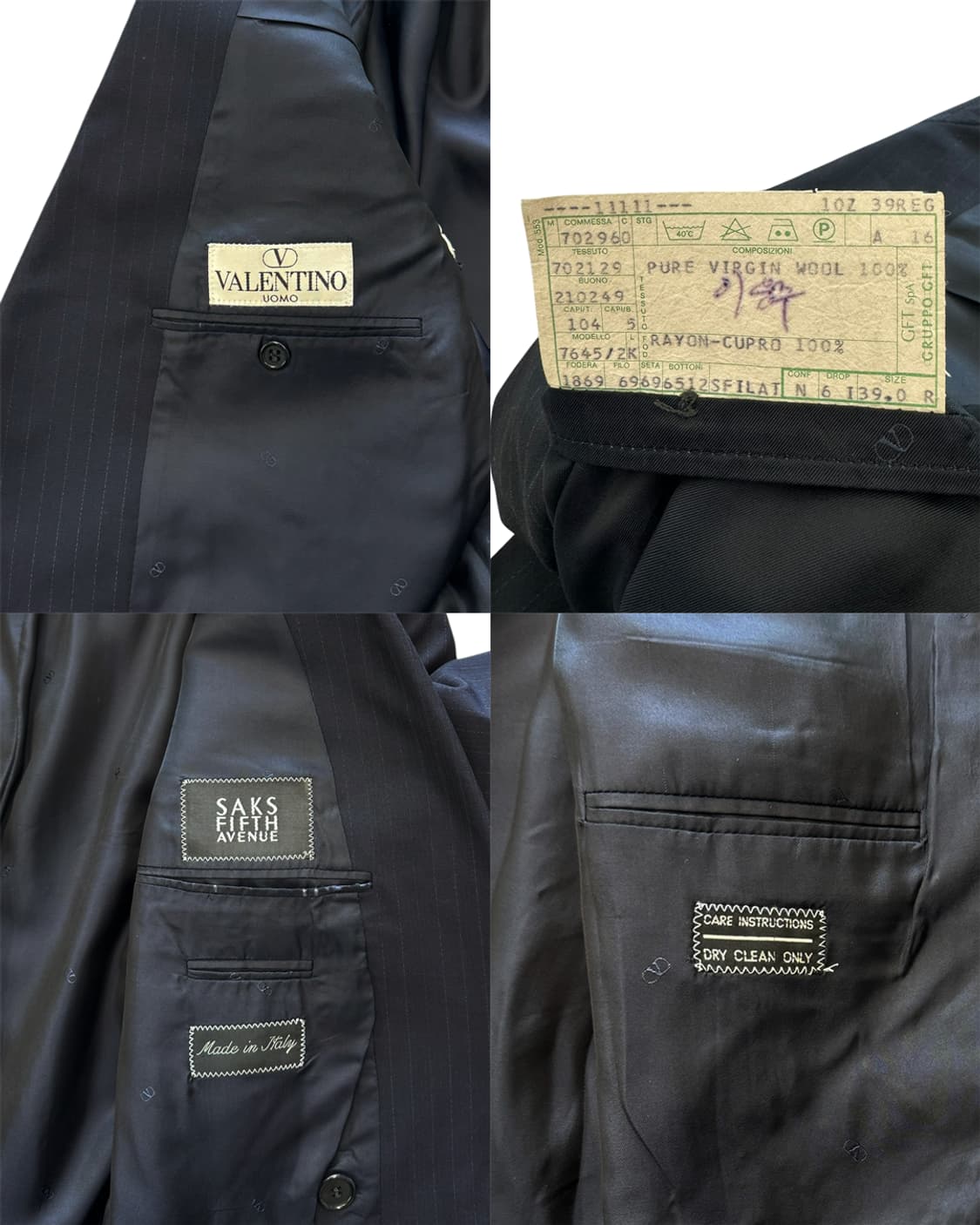 발렌티노 우모 초기 90s 스트라이프 수트 셋업 상품이미지10