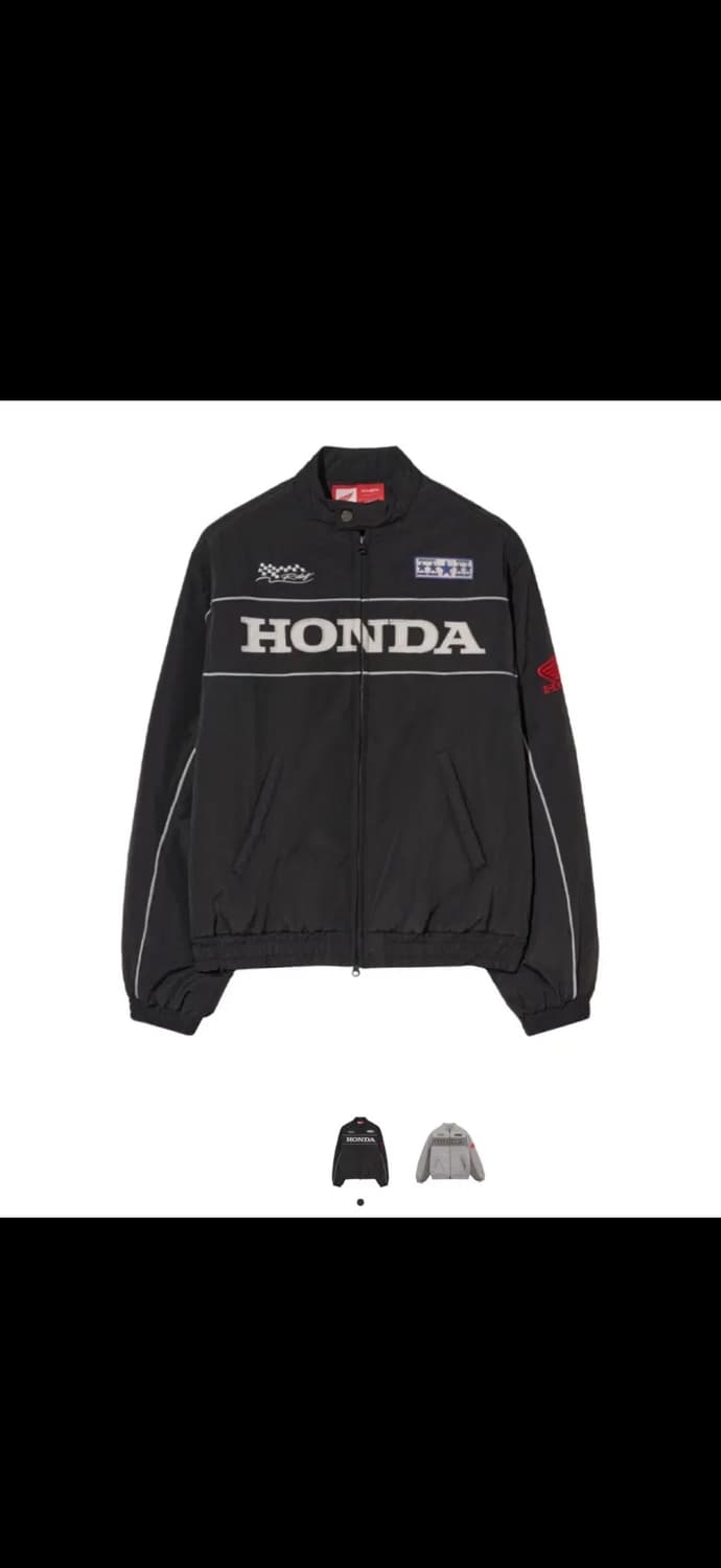 혼다 파이핑 모터사이클 블루종 자켓 블랙 상품이미지1