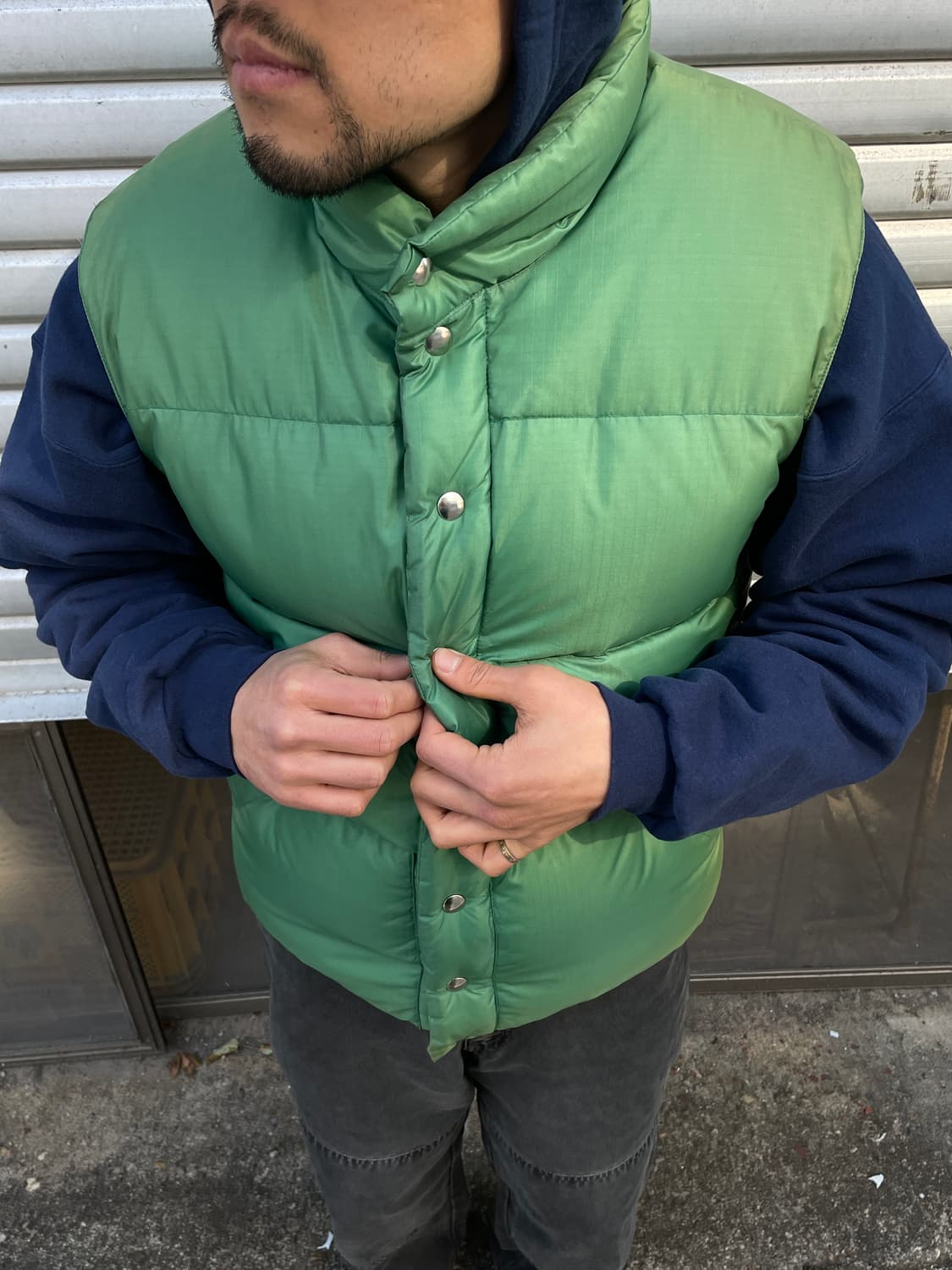 90 Cresent Down Works Faded Green Vest 상품이미지1