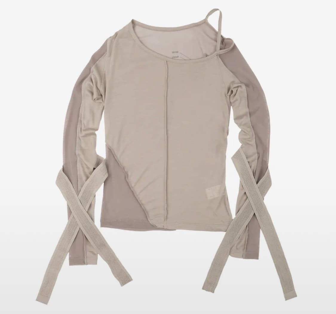 오호스 bandage mesh tshirt brown 밴디지 메쉬 브라운 상품이미지1