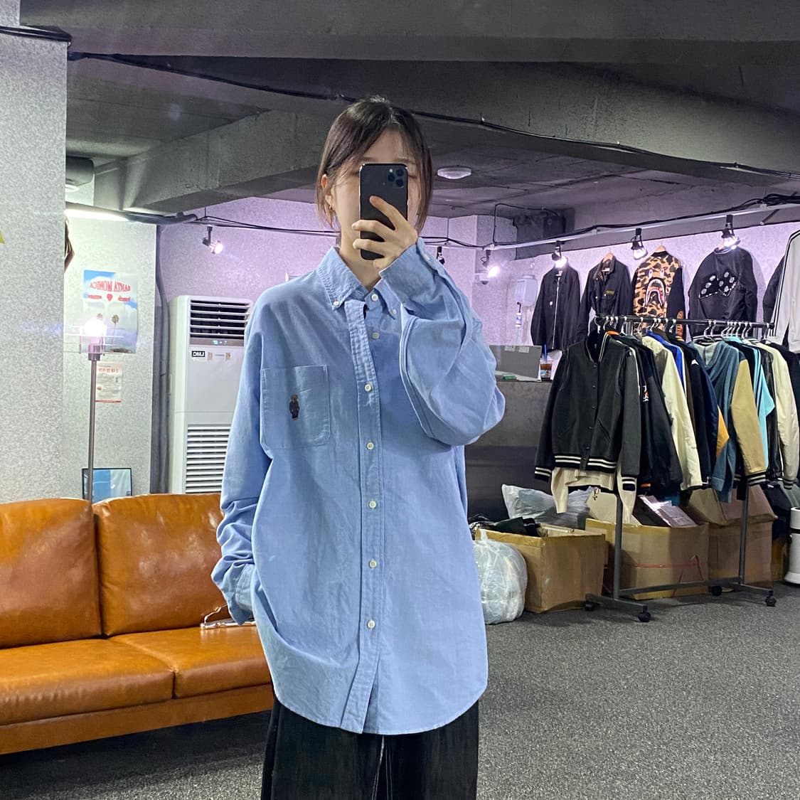 폴로 랄프로렌 베어 qr 데님 셔츠 B2390 상품이미지1