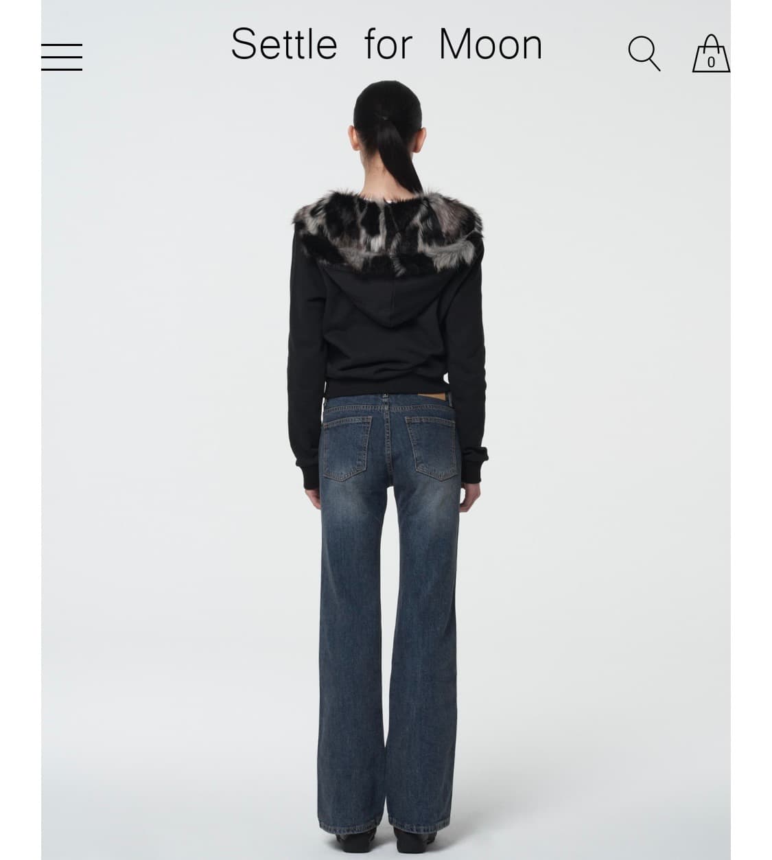 settle for moon 울프털 후드집업 상품이미지4