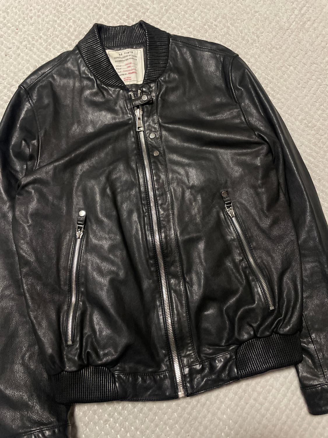 INTERMEZZO 웨스턴 무드 램스킨 양가죽 바이커 레더 자켓 상품이미지5