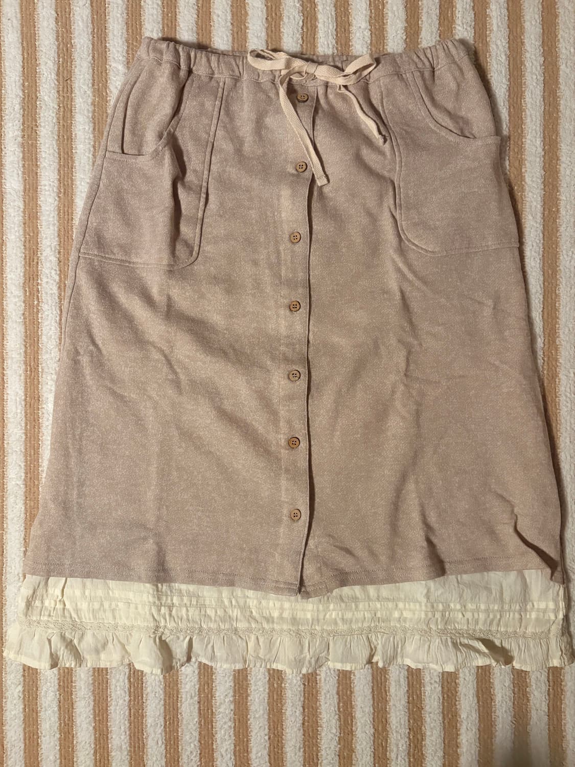 일본 빈티지 바선생 리본 치마 모리걸 면치마 상품이미지2