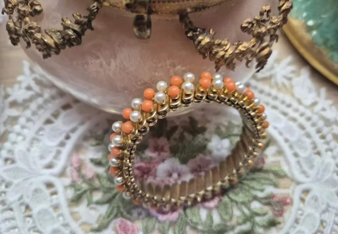 vintage )1960s 스트레치모조산호팔찌 상품이미지2