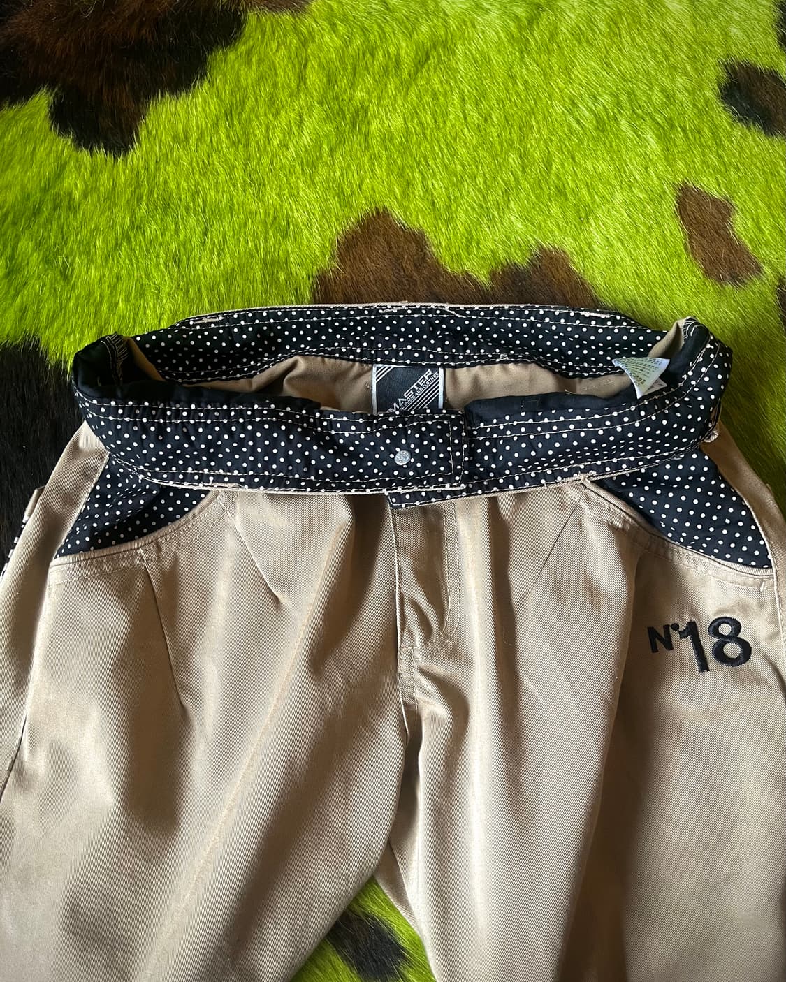 2000s RIMASTAR Dot Docking Twist Pants 상품이미지4