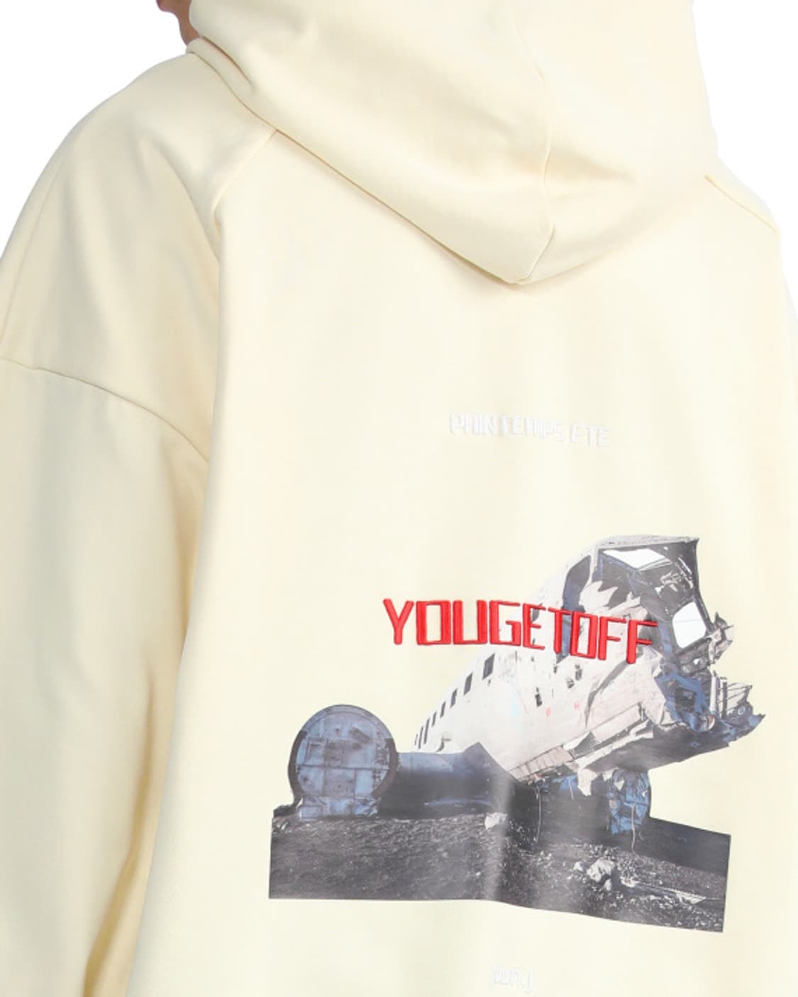 새상품 준지 YOUGETOFF 크림 오버 후디 L 상품이미지4