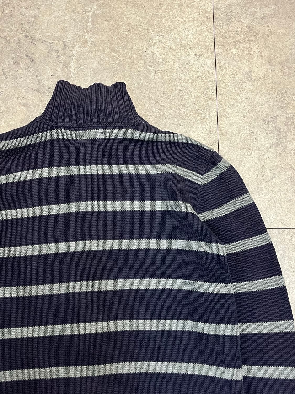 폴로 랄프로렌 스트라이프 니트 집업 네이비 XL #csz2185 상품이미지9