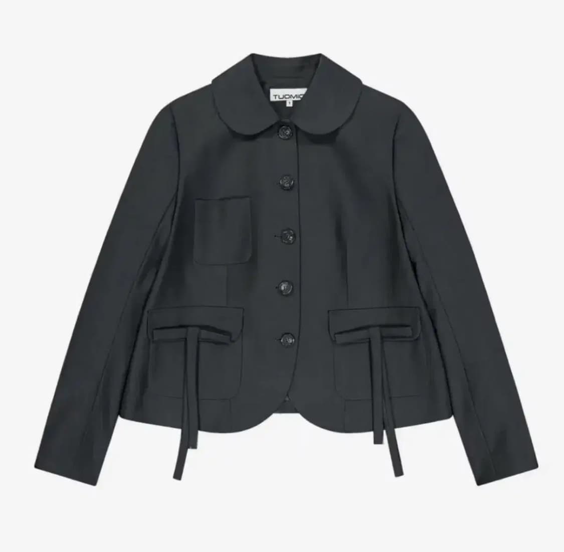 뚜오미오 리본 자켓 차콜 색상 상품이미지1