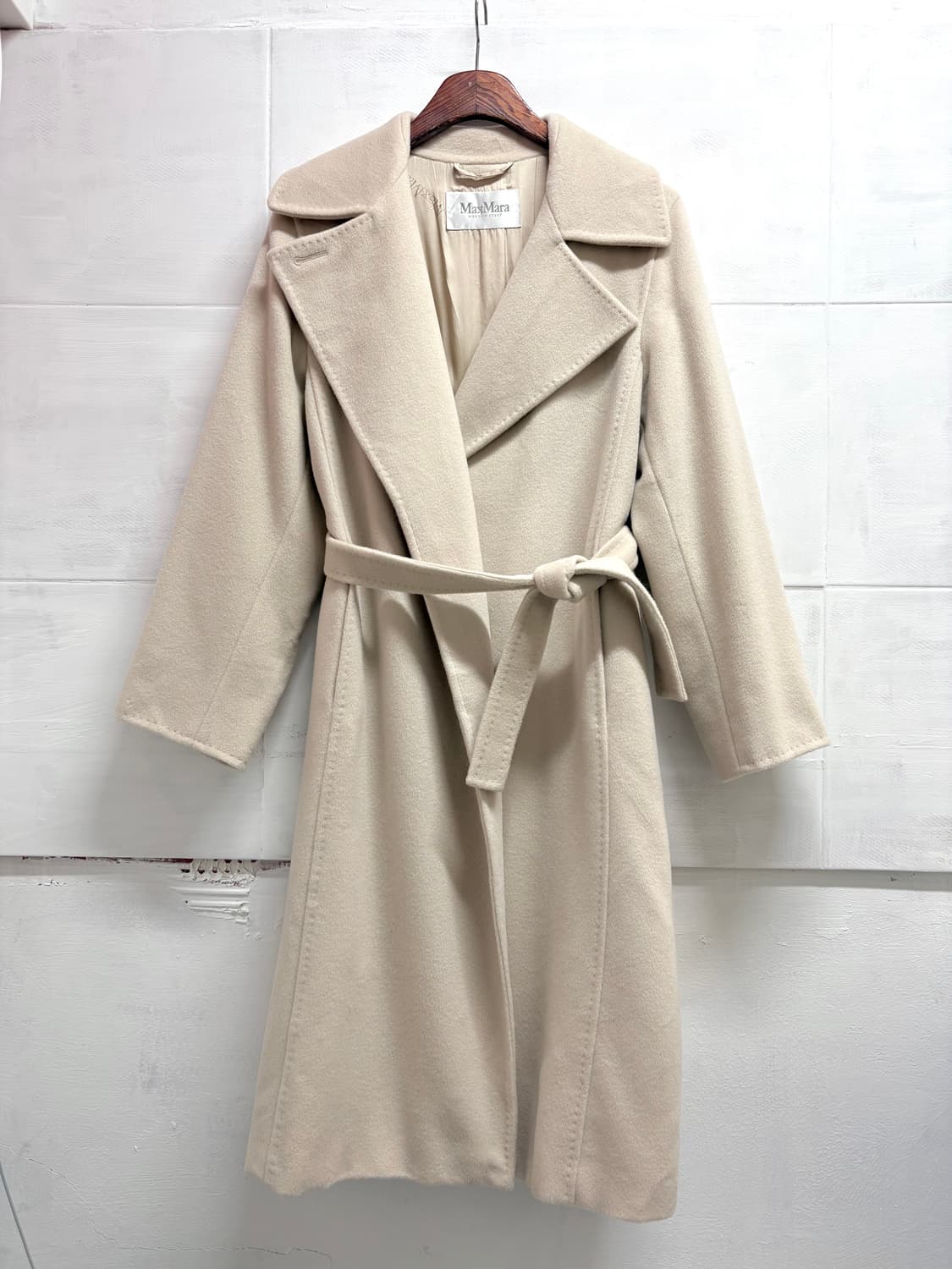 MAXMARA 막스마라 벨티드 로브 울 캐시 코트 (34) 상품이미지1