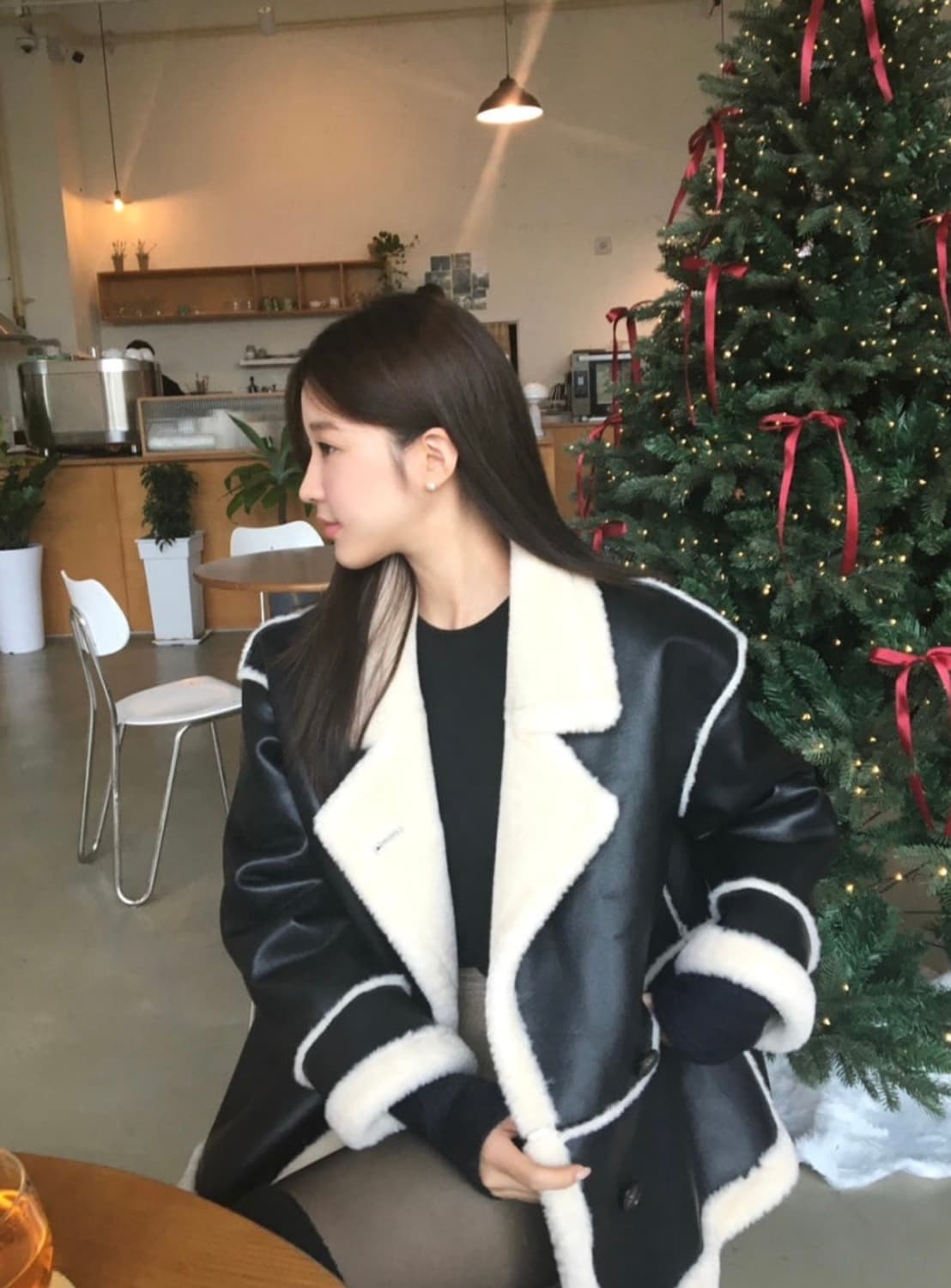 (새상품)비코튼 넬라 시어링 자켓 무스탕 상품이미지7