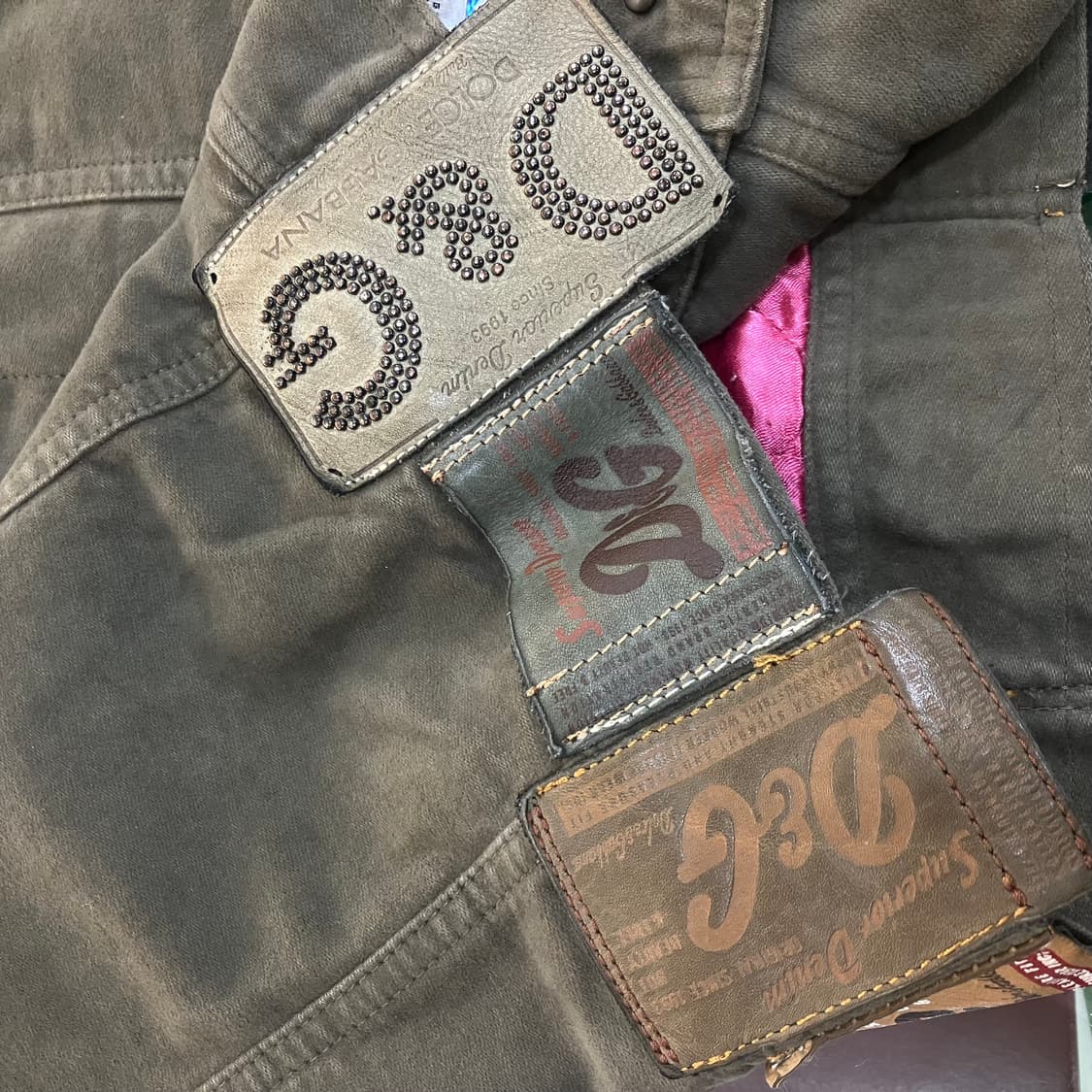 D&G 돌체앤가바나 카키 코튼 패치 트러커 자켓 S 상품이미지5