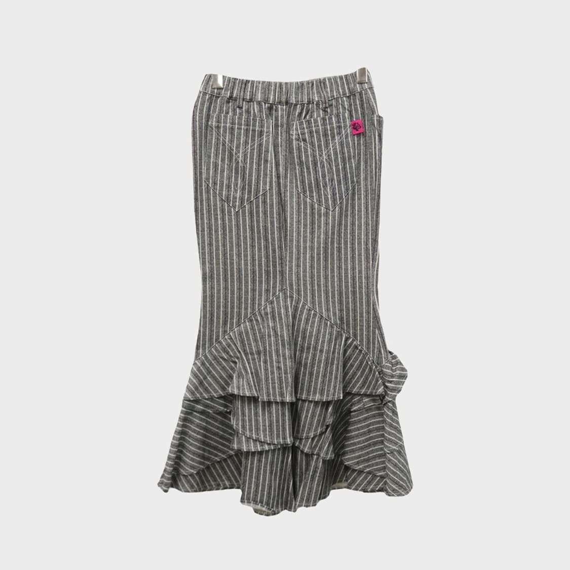 CANDAY 스트라이프 머메이드 프릴 롱스커트 62412 상품이미지2