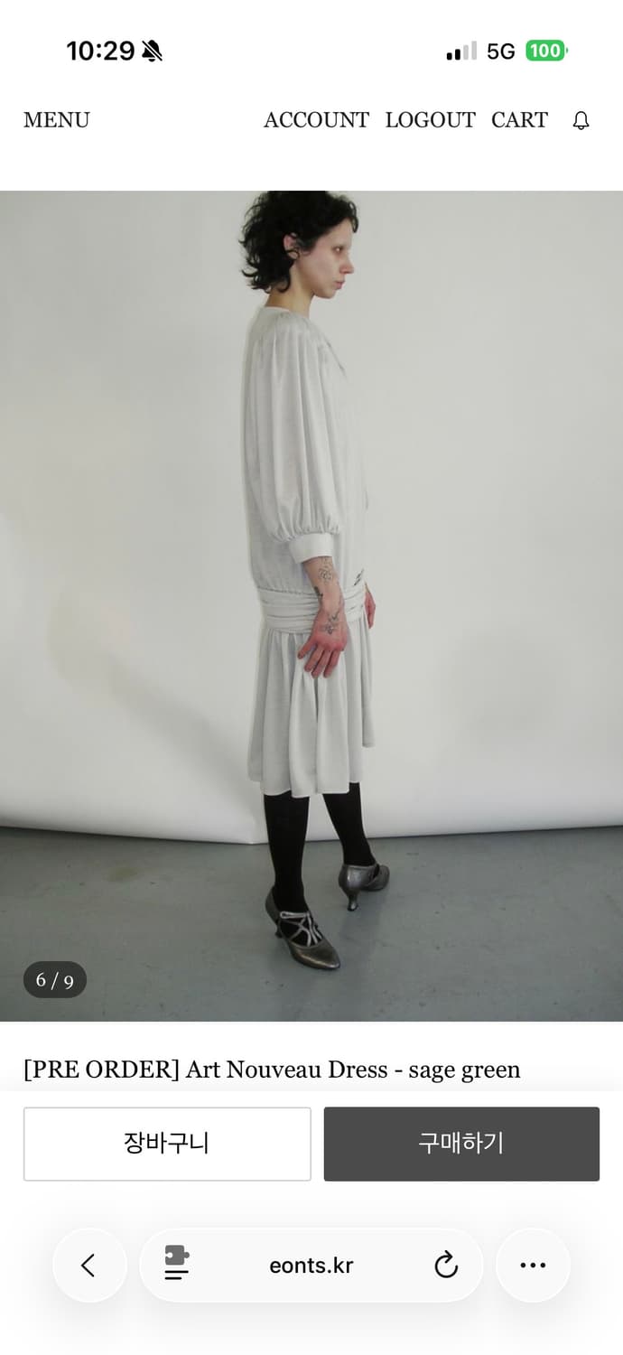 애옹스 Art Nouveau Dress - sage green 상품이미지6