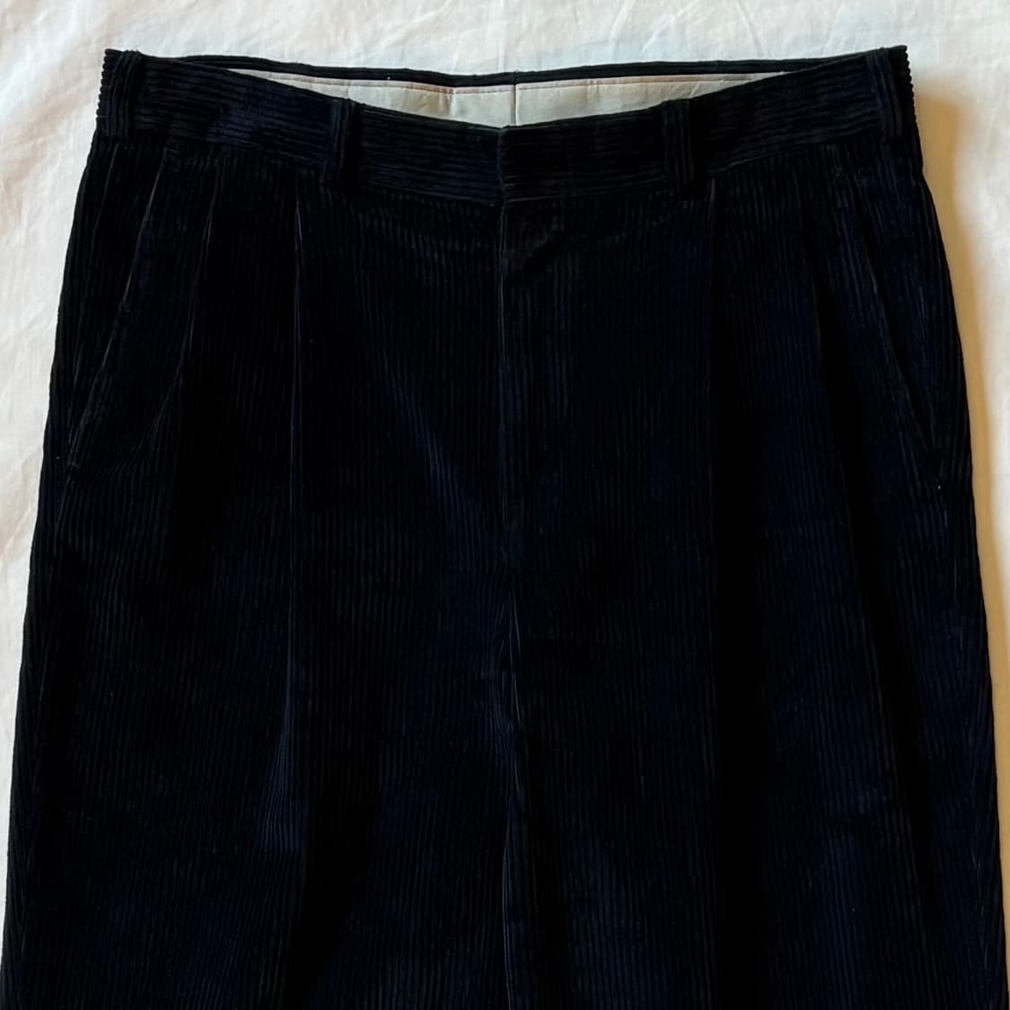 (33) 70s USA CB 블랙 투턱 코듀로이 팬츠 상품이미지2