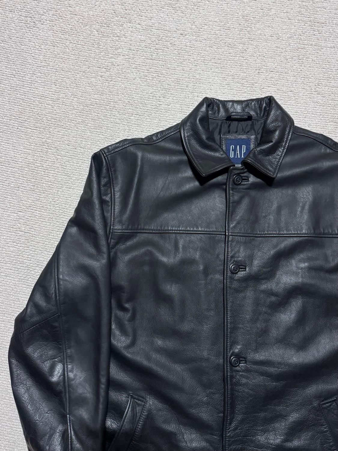 올드갭 GAP 카코트 블랙 카우레더 L 상품이미지1