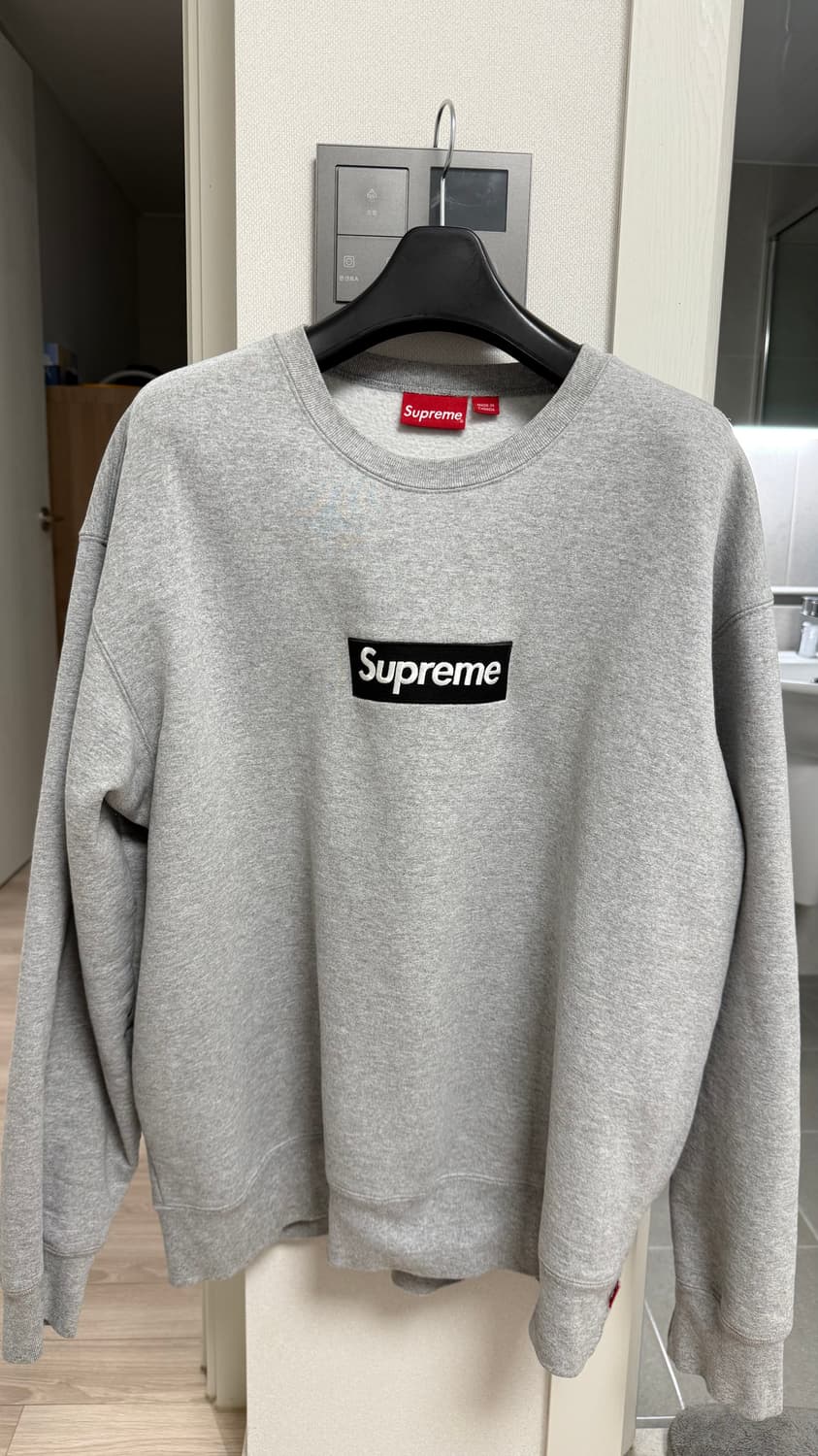 [XL] 슈프림 22FW 박스로고 맨투맨 헤더 그레이 상품이미지1