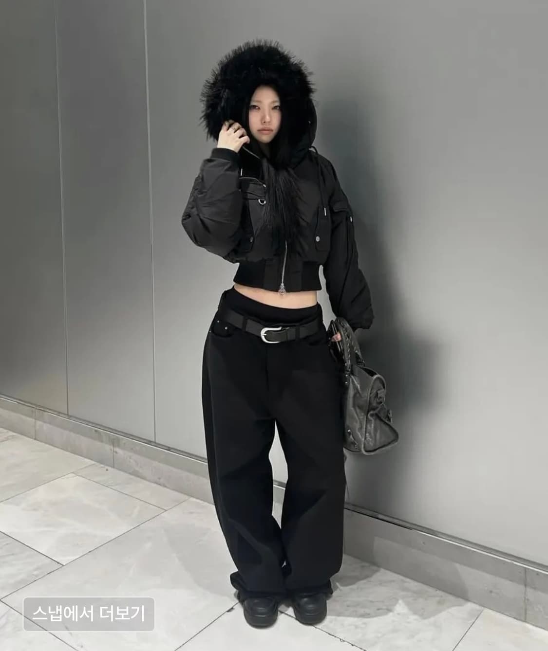 스키즘 인듀싱 HOODED PUFFER JACKET BLACK 상품이미지2