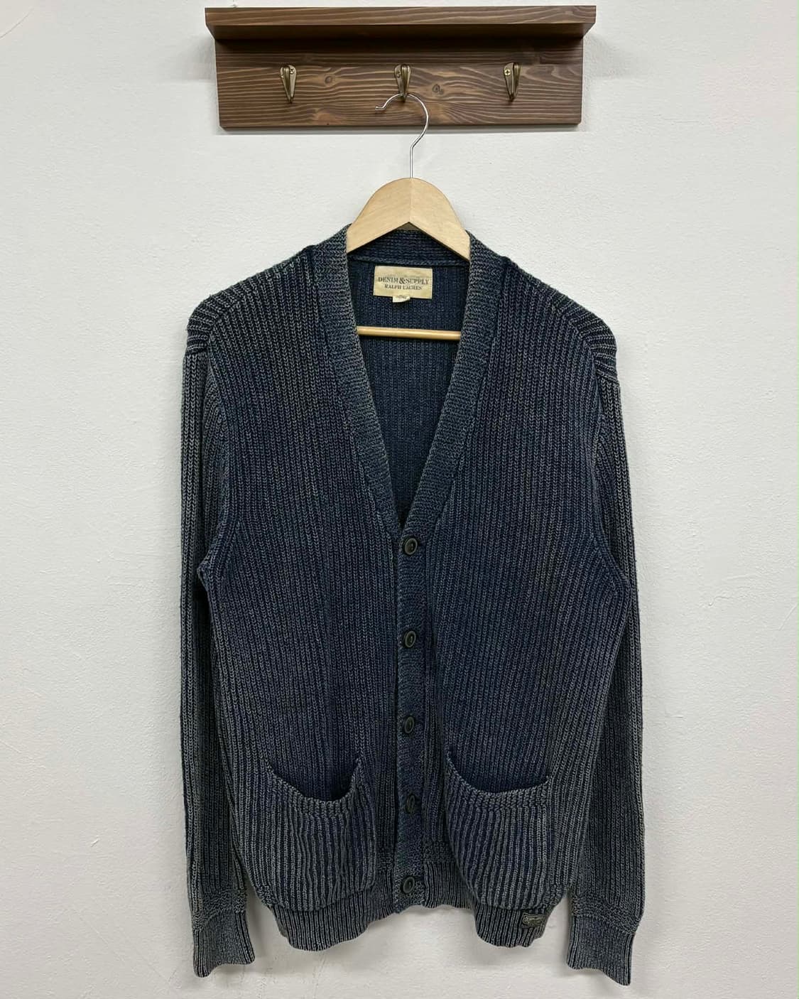 [M] 폴로 데님앤서플라이 워시드 블루 니트 가디건 상품이미지1