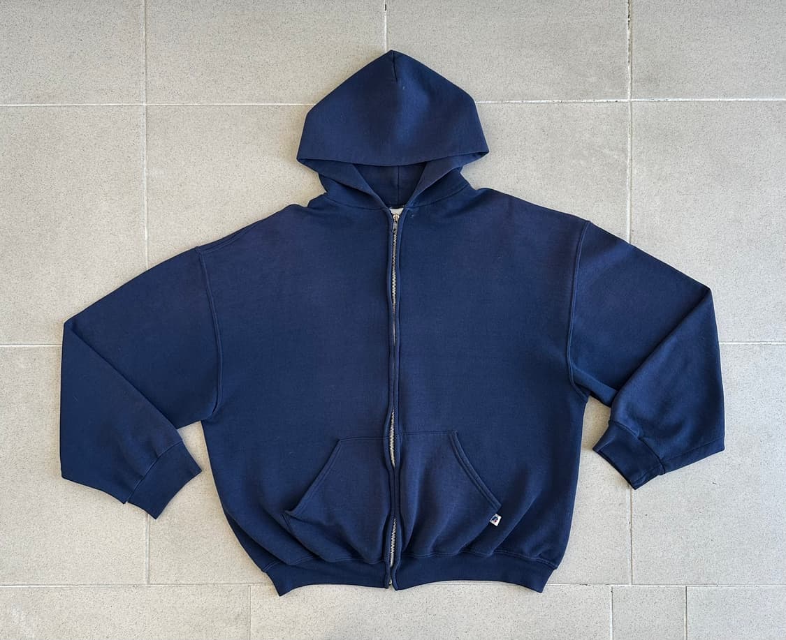 00s 빈티지 러셀 후드집업 네이비 XL 상품이미지1
