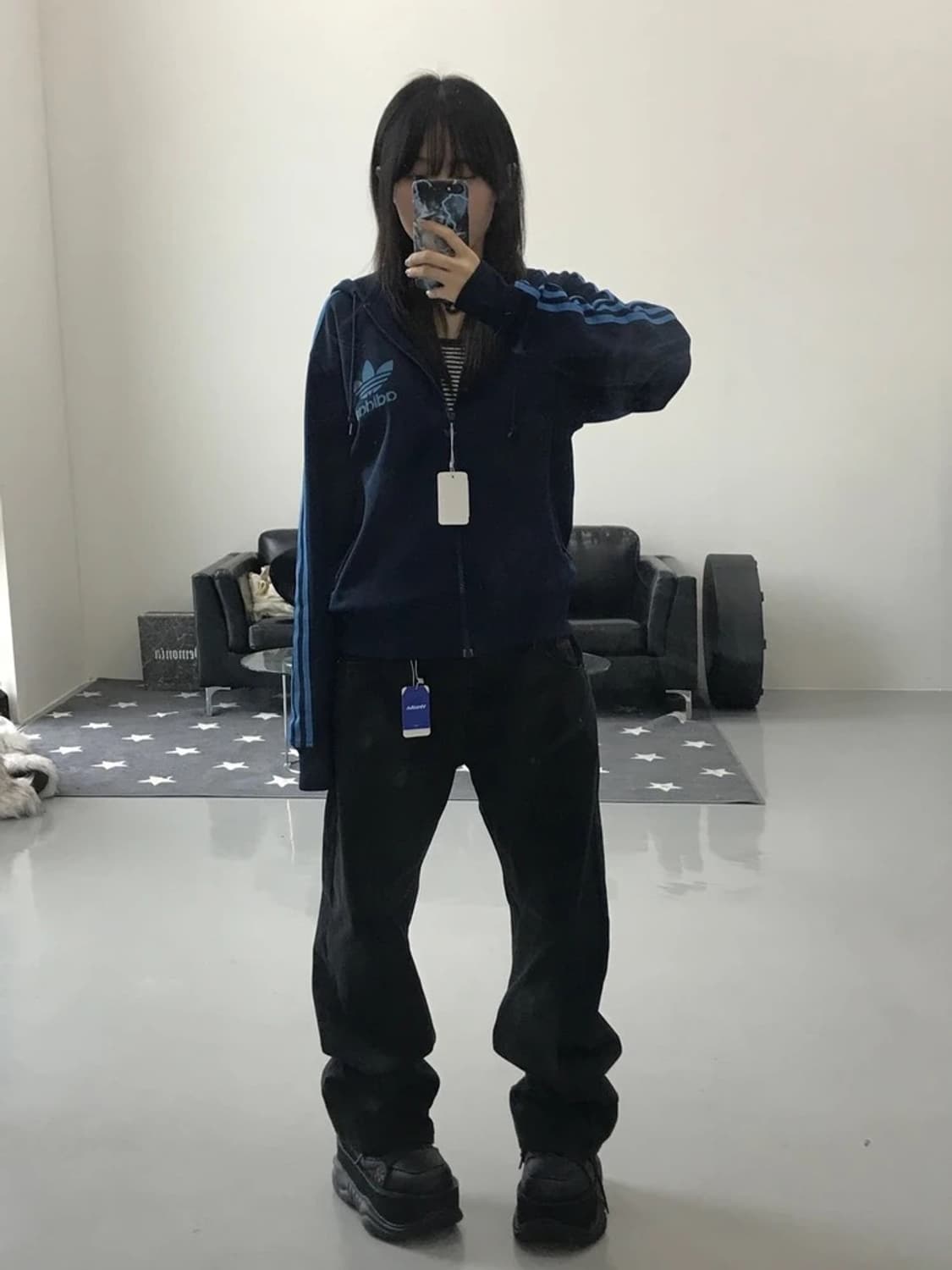 아디다스 블루 후드집업 상품이미지1