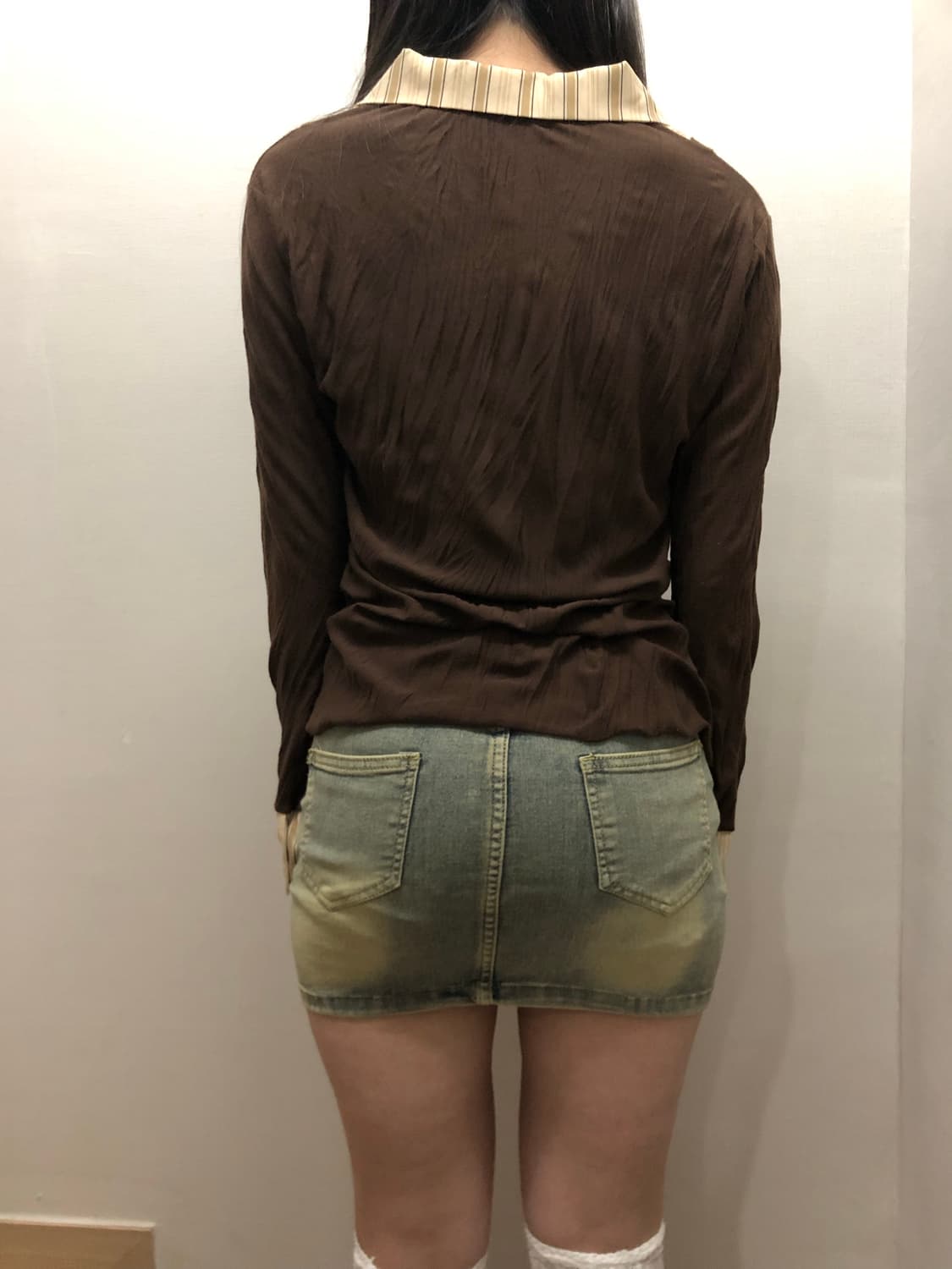 빈티지 데님 워싱 미니 스커트 상품이미지9