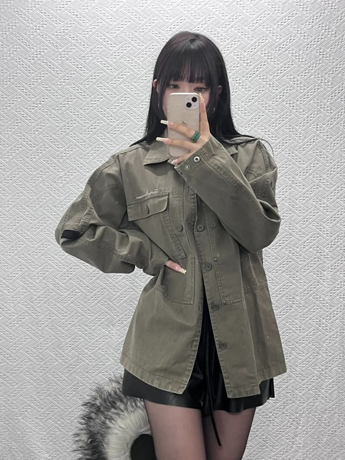 나이키 빈티지 캐주얼 올리브카키 워크 셔츠 자켓 L C09623 상품이미지1