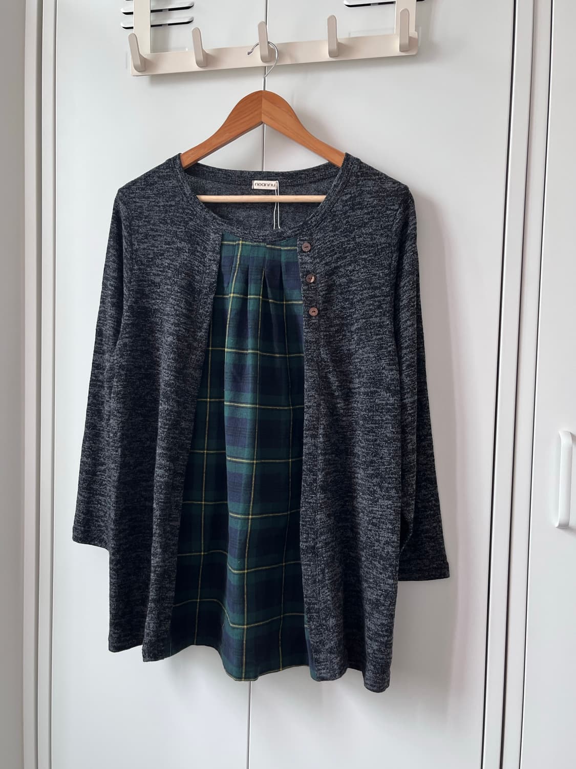 Noannu 체크 레이어드 바선생 니트 상품이미지7