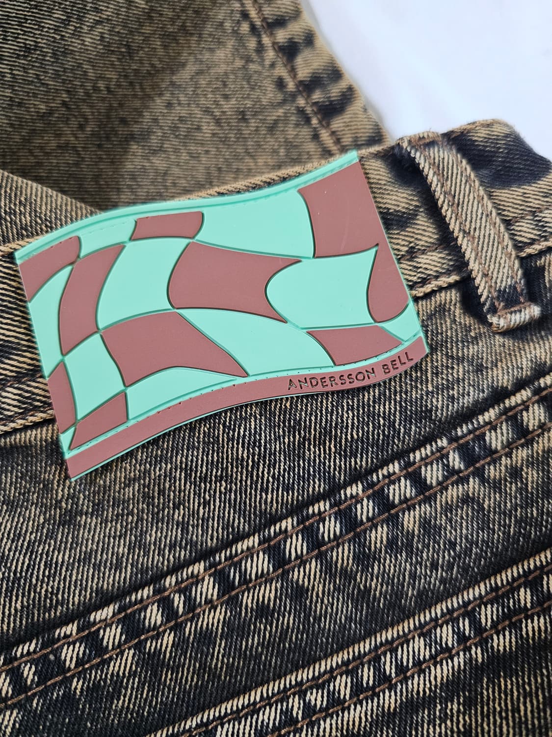 [28] 앤더슨벨 오버 다이 바우하우스 패치 데님 진 팬츠 바지 상품이미지10