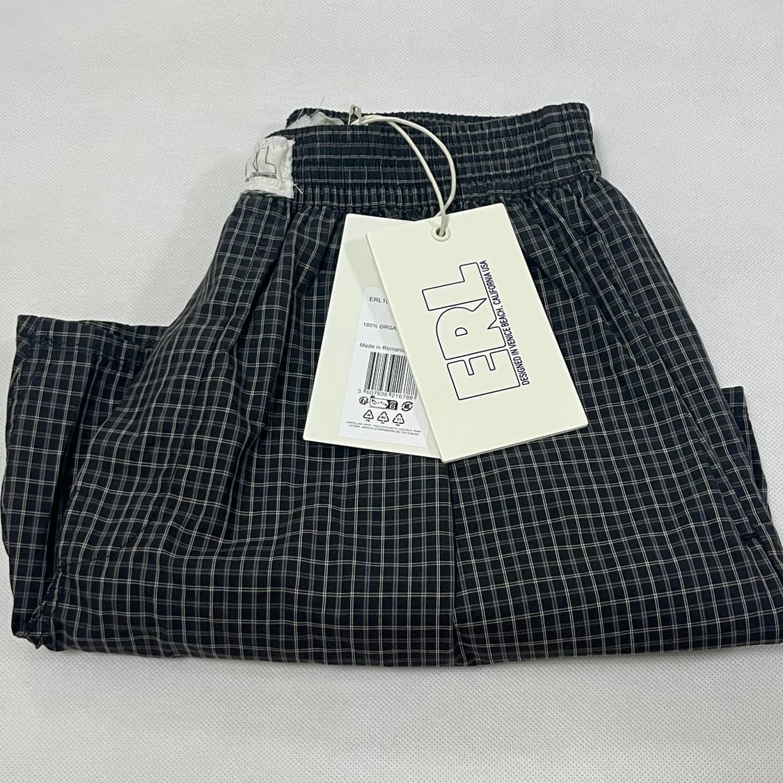 [S,M]이알엘 ERL 체크 복서 쇼츠/블랙 상품이미지3