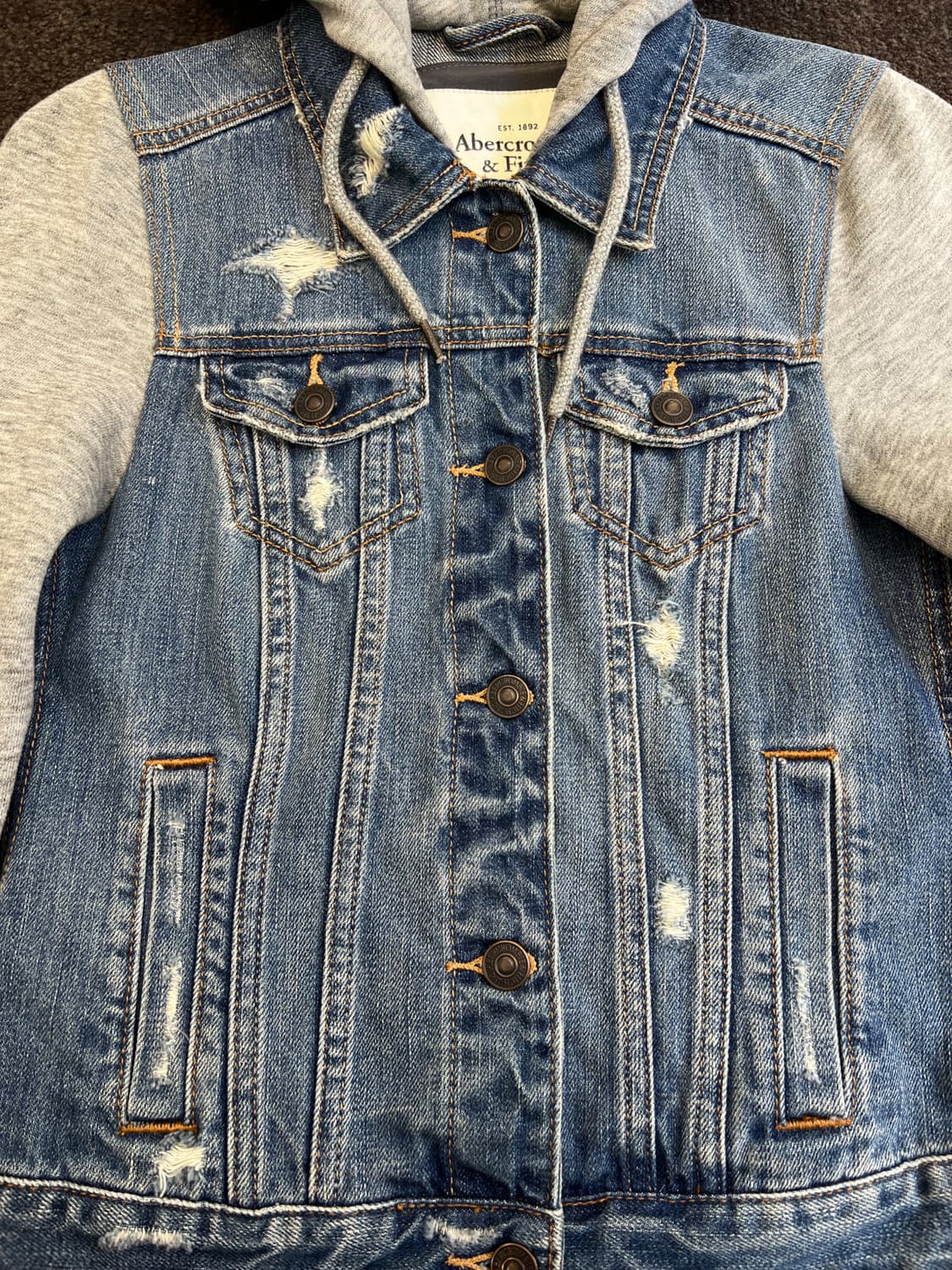 아베크롬비 데님 후드 자켓 S 상품이미지2