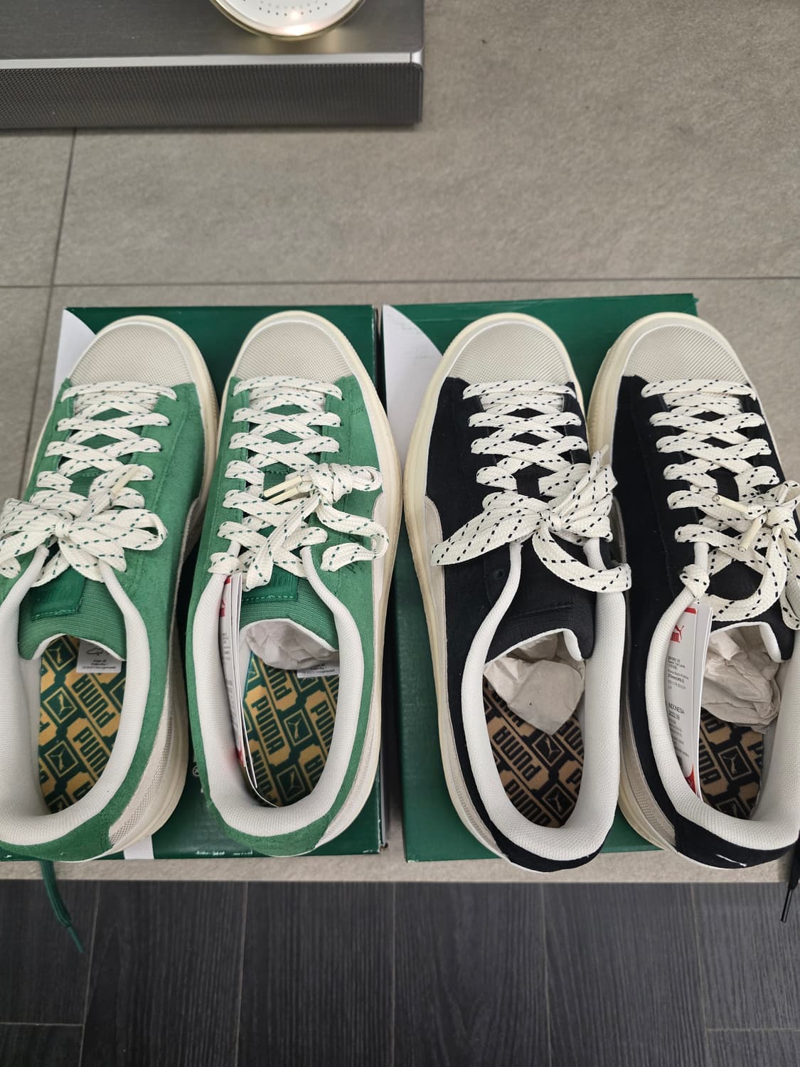 새상품 푸마 스웨이드 275 그린 검정 2개 상품이미지5