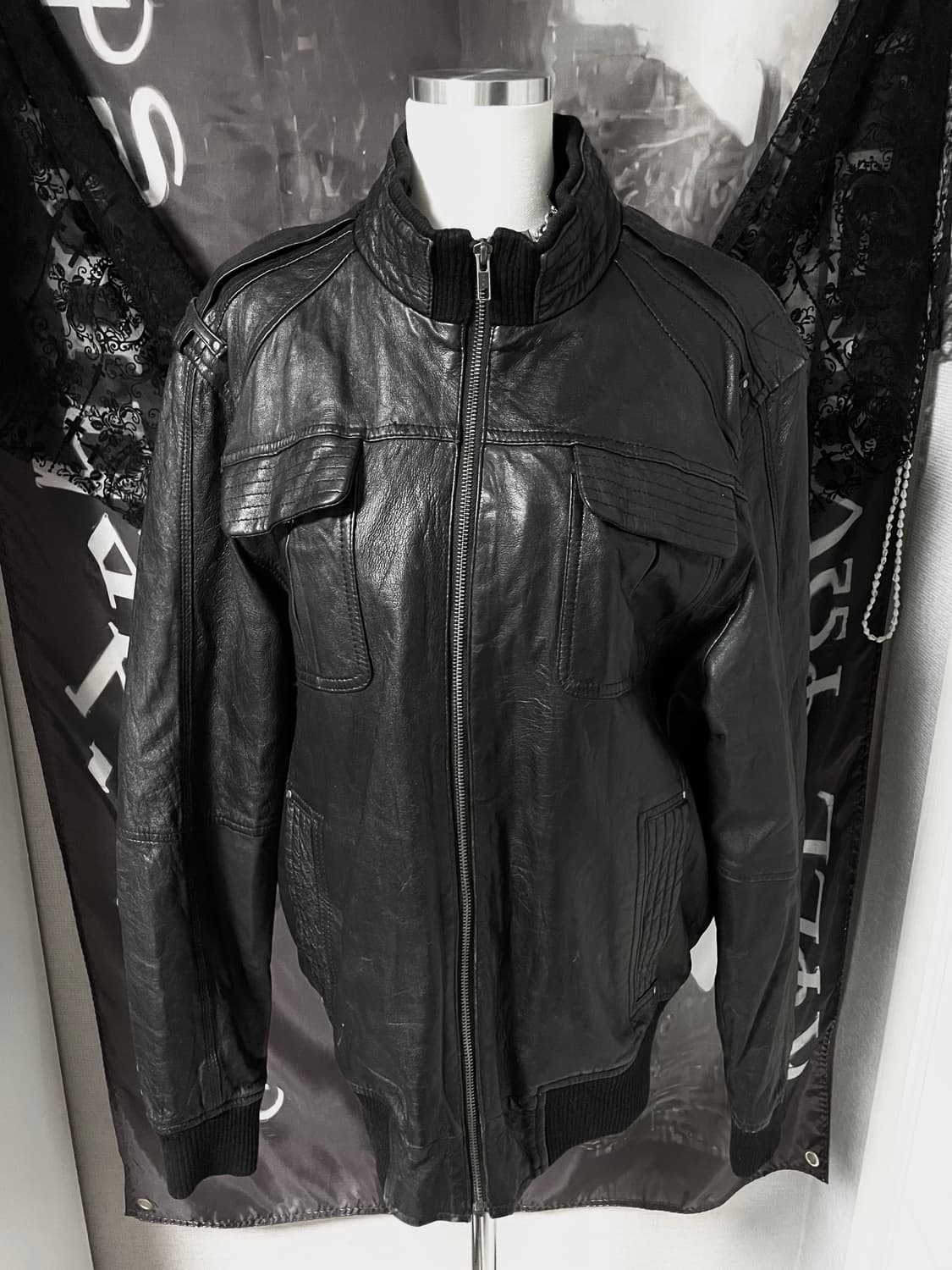 착샷o 리얼레더봄버자켓 천연가죽 에디슬리먼디올릭오웬스st락시크미국빈티지 상품이미지1