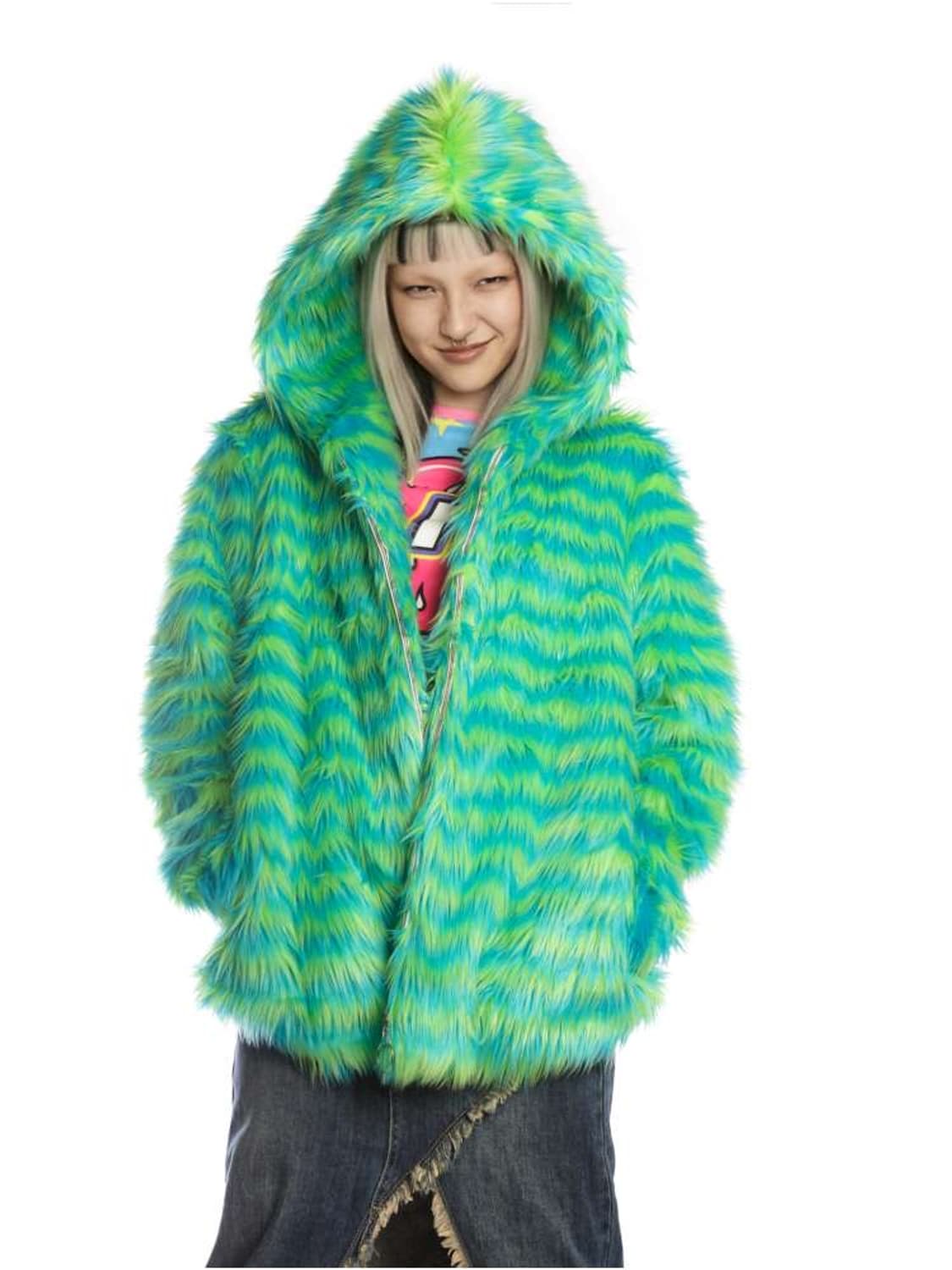 [새상품] Sculture tokyo 그린 퍼 후드자켓 상품이미지5