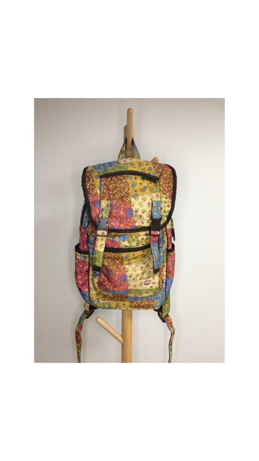 빈티지 플라워 에스닉 패치워크 패디드 백팩 상품이미지1