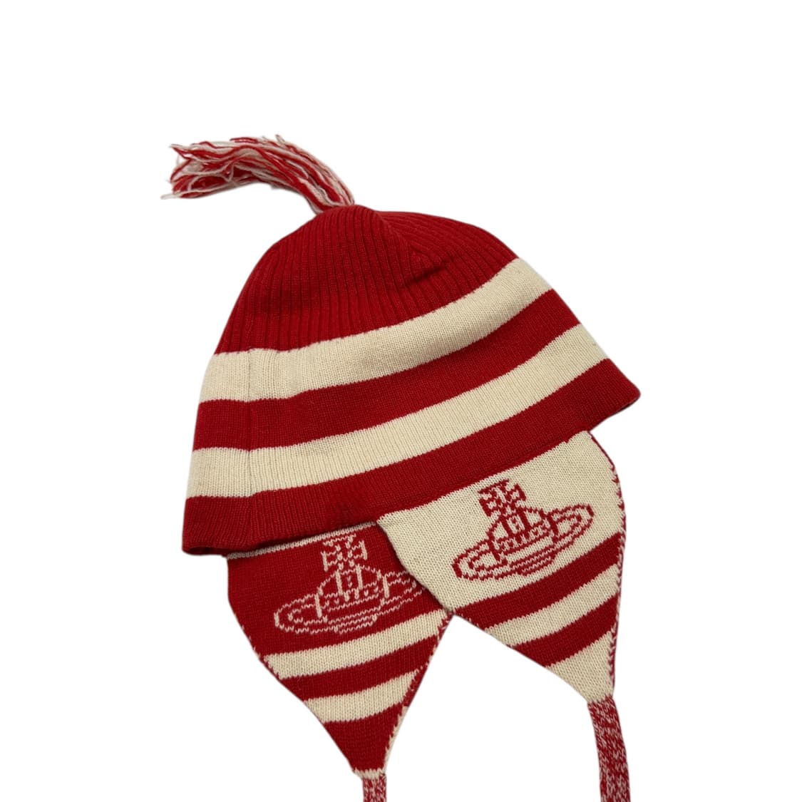 비비안웨스트우드 레드 이어플랩 Y2K 귀도리 비니 신이치 모자 상품이미지4