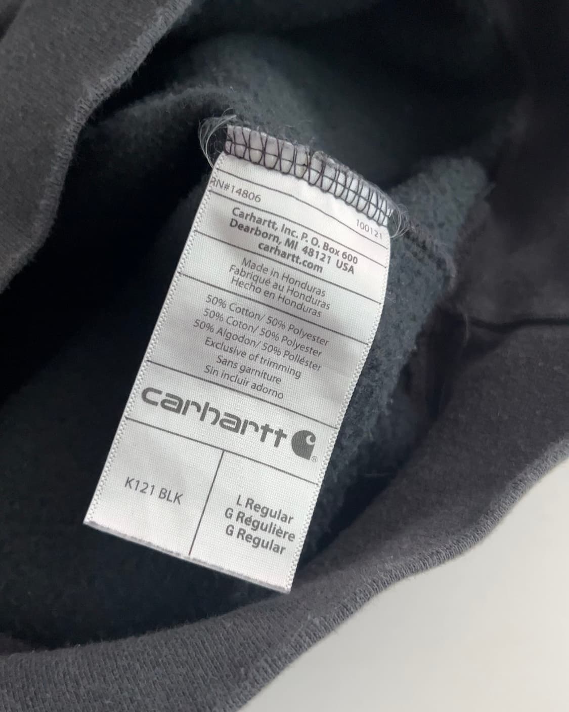 칼하트 블랙 후드티 L 상품이미지4