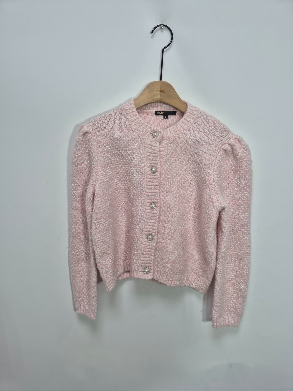 maje 마쥬 트위드 핑크 가디건 상품이미지1