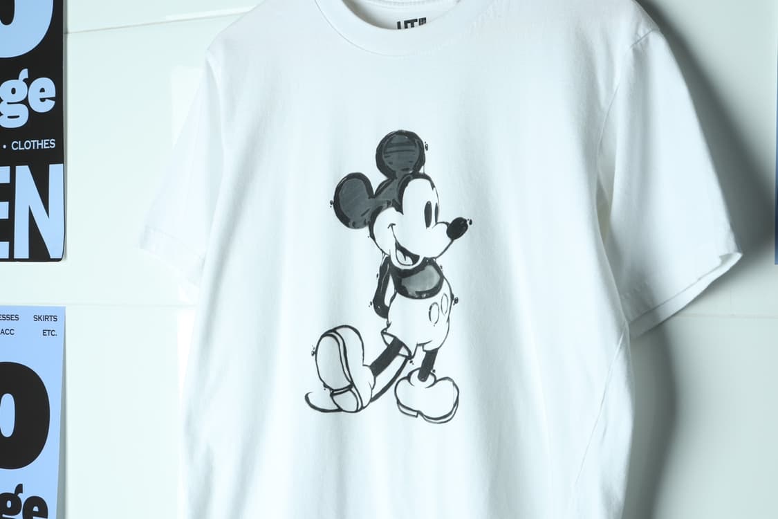 (L-XL) 유니클로 반팔 티셔츠 미키마우스 협업 화이트-H32879 상품이미지5