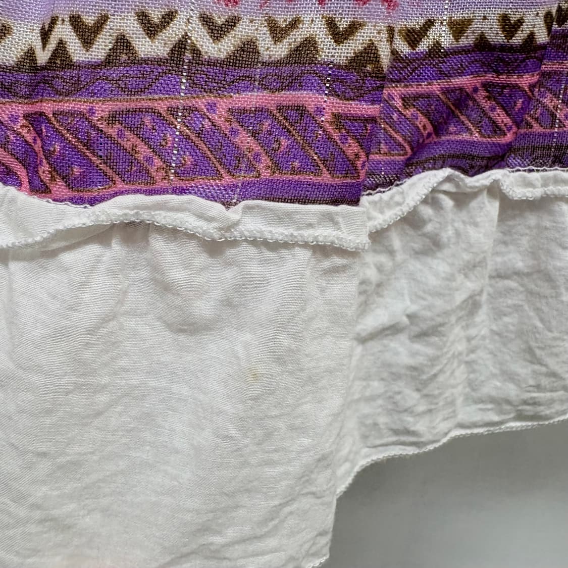 화이트 퍼플 패치워크 캉캉 히피 레이스 롱 스커트 JPN 상품이미지6