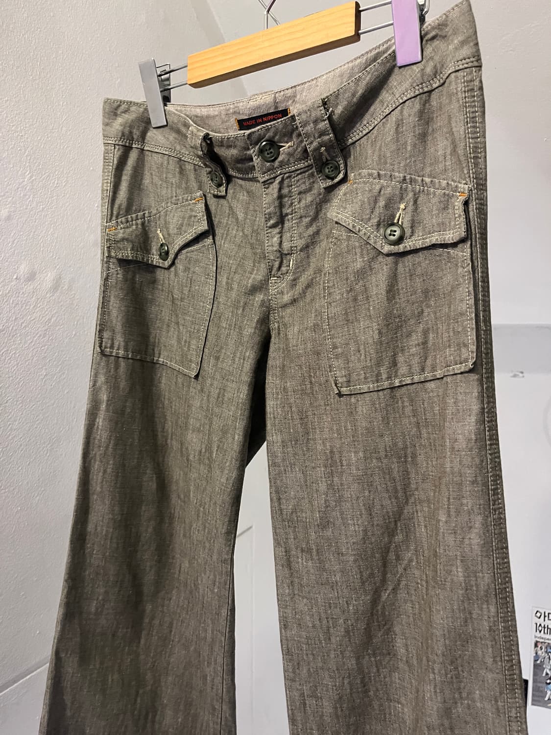 로우핏 새깅 부츠컷 리넨 바지 상품이미지3