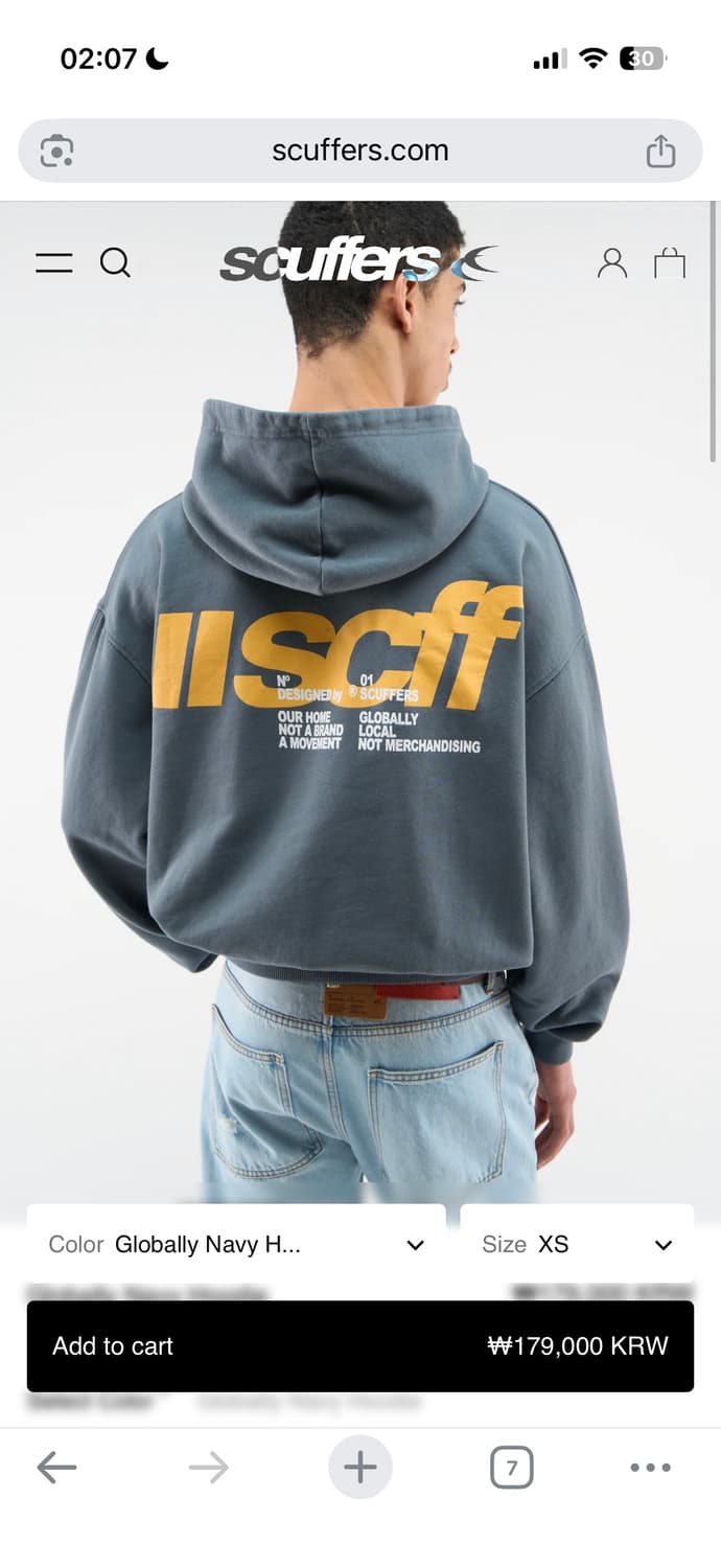 Scuffers Globally Navy Hoodie 상품이미지2