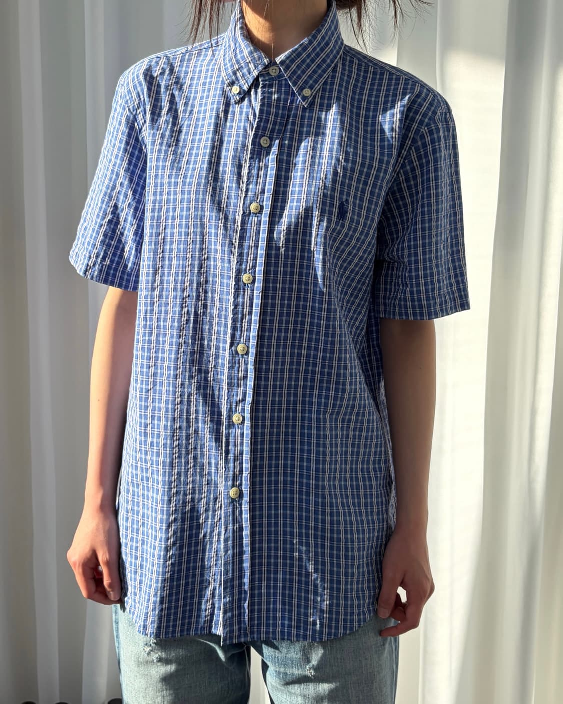 [S]폴로 랄프로렌 시어서커 클래식핏 반팔 셔츠 상품이미지3