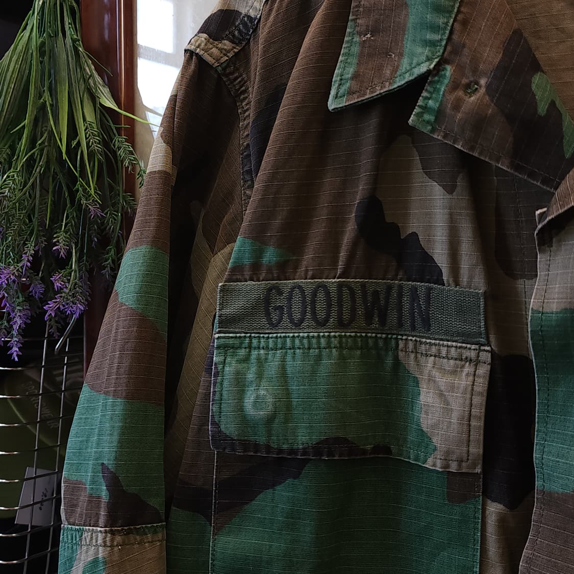 90s 미군 BDU 카모셔츠 우드랜드 커팅 디테일 미디움 레귤러 상품이미지8