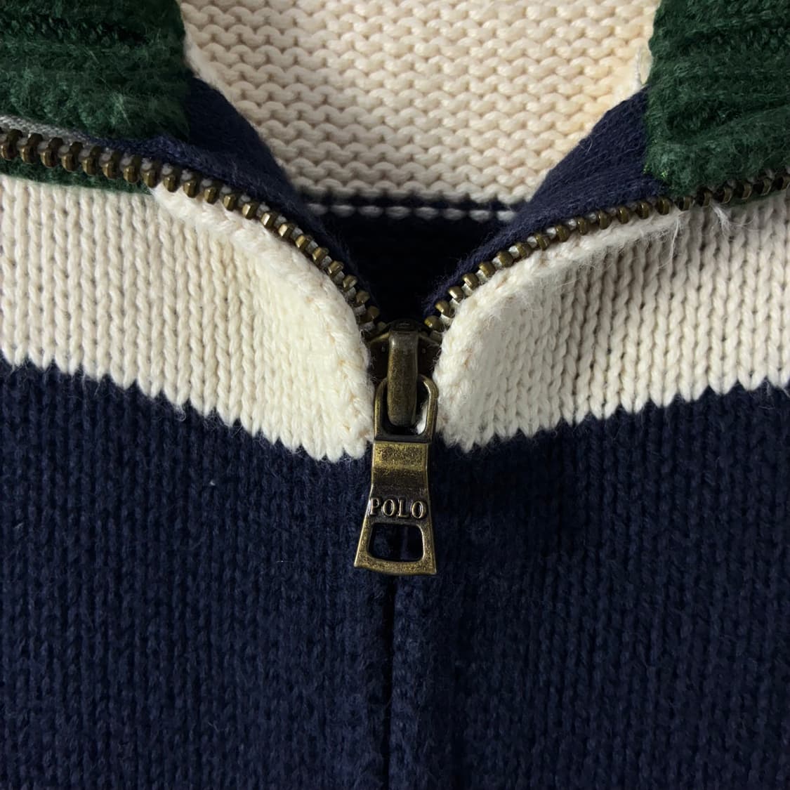 Polo  폴로 랄프로렌 빅포니 그린 스트라이프 니트집업   상품이미지6